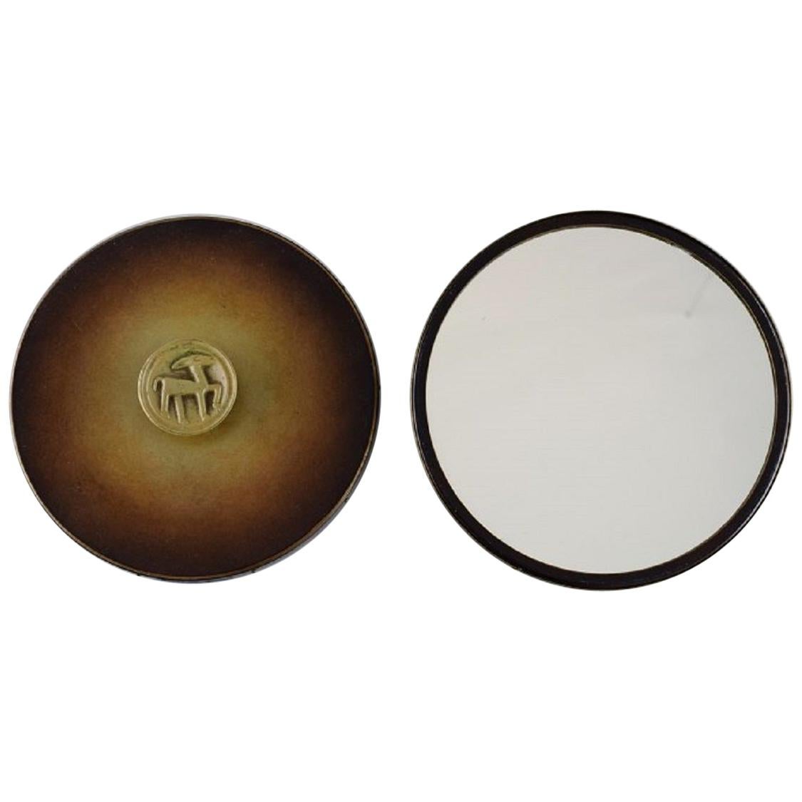 Hans Bergström for Ystad Brons, a Pair of Art Deco Hand Mirrors in Bronze, 1940s For Sale