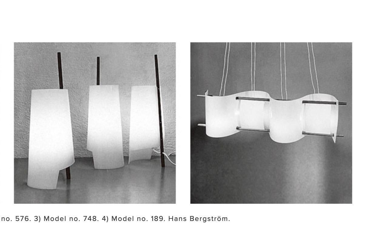 Hans Bergström Lights Light Ateljé Lyktan Suède Modèle 189 Forme organique 1955 en vente 5