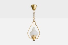 Hans Bergström, Lampada a sospensione, Ottone, Vetro, Svezia, anni '50