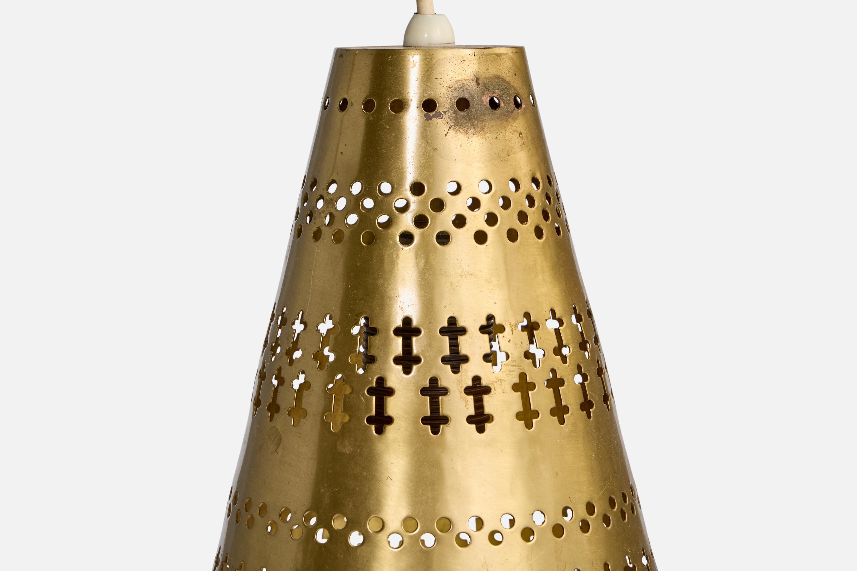 Hans Bergström, Lampade a sospensione, Ottone, Svezia, anni '50 in vendita 4