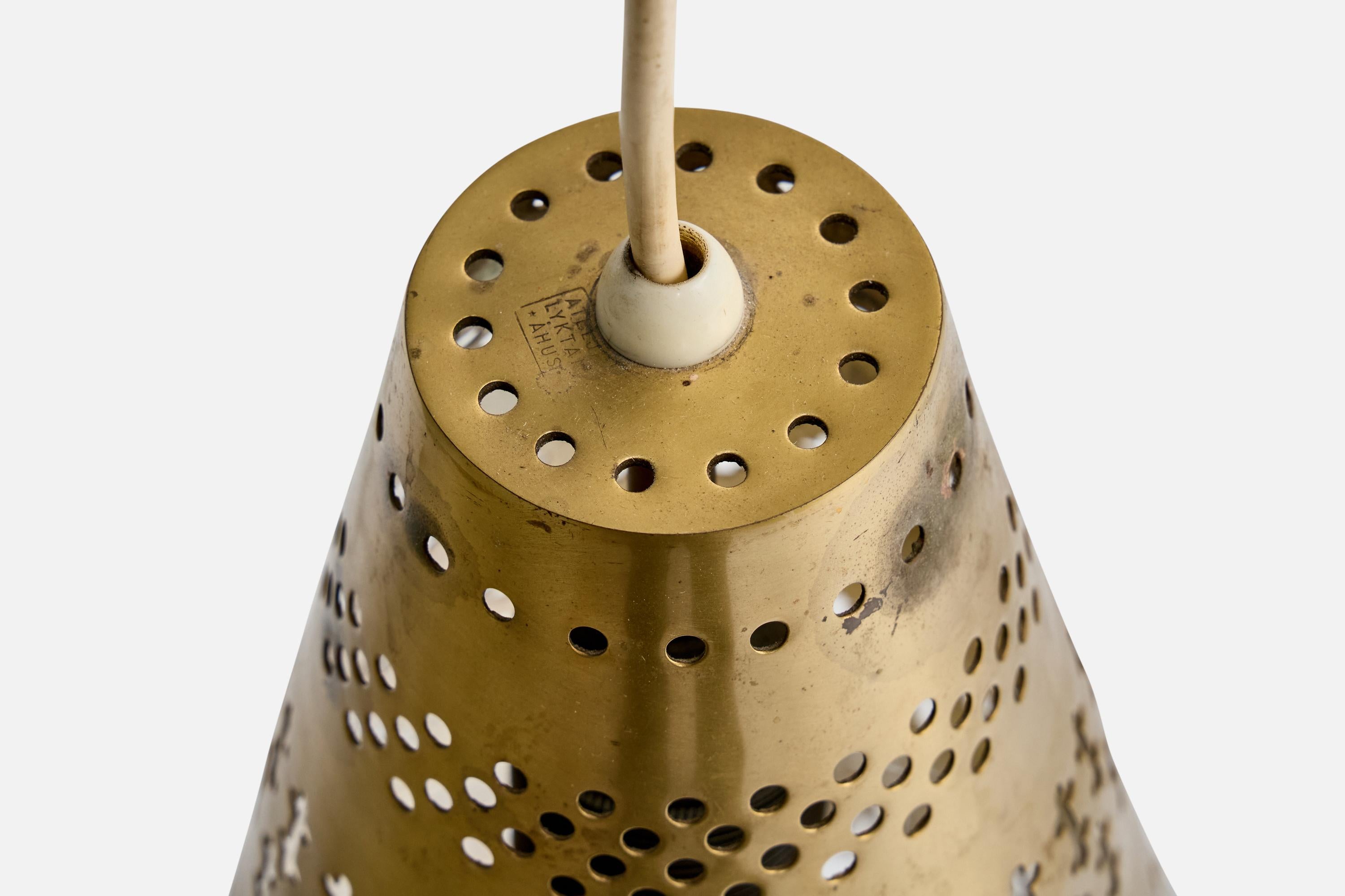 Hans Bergström, Lampade a sospensione, Ottone, Svezia, anni '50 in vendita 5