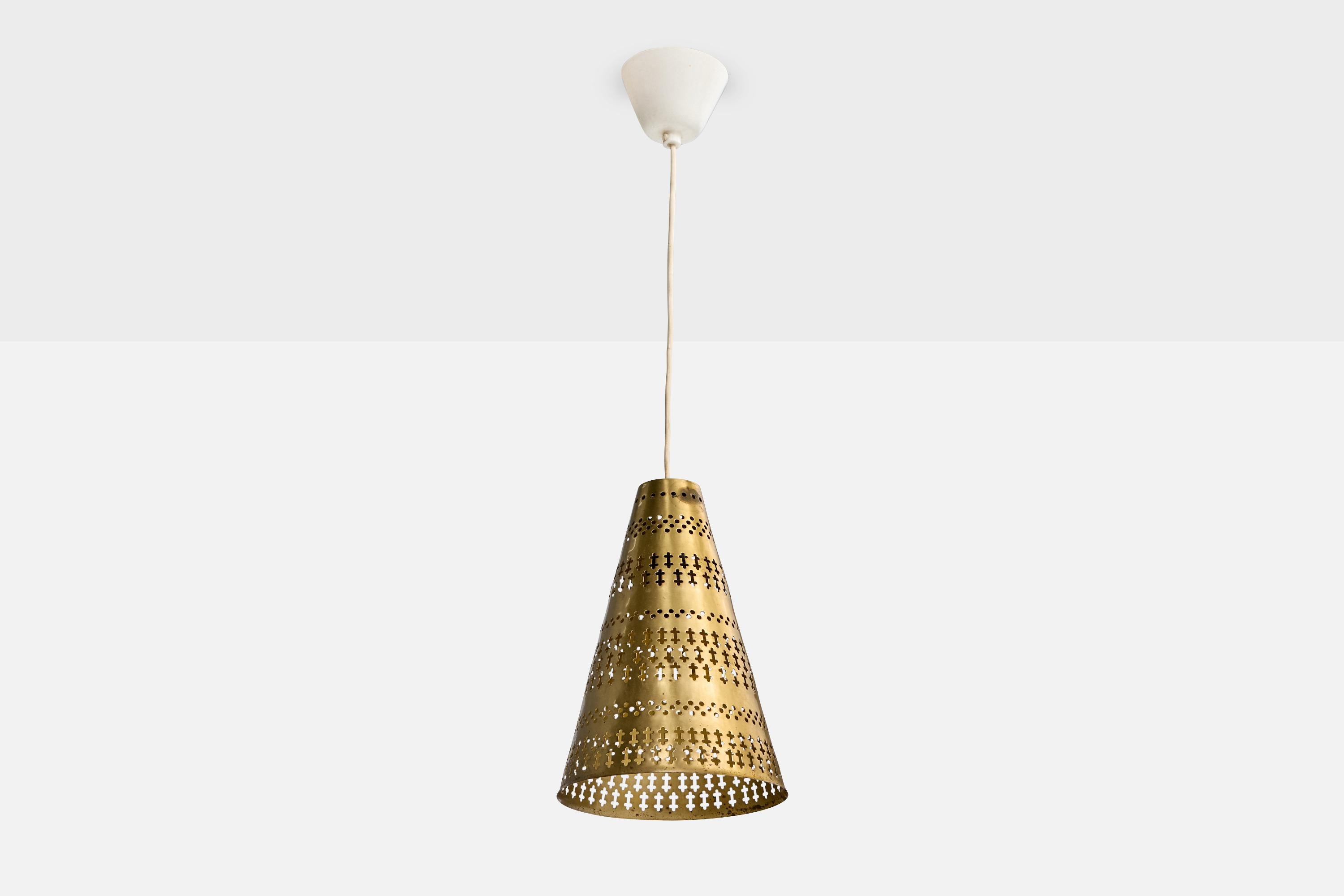 Svedese Hans Bergström, Lampade a sospensione, Ottone, Svezia, anni '50 in vendita