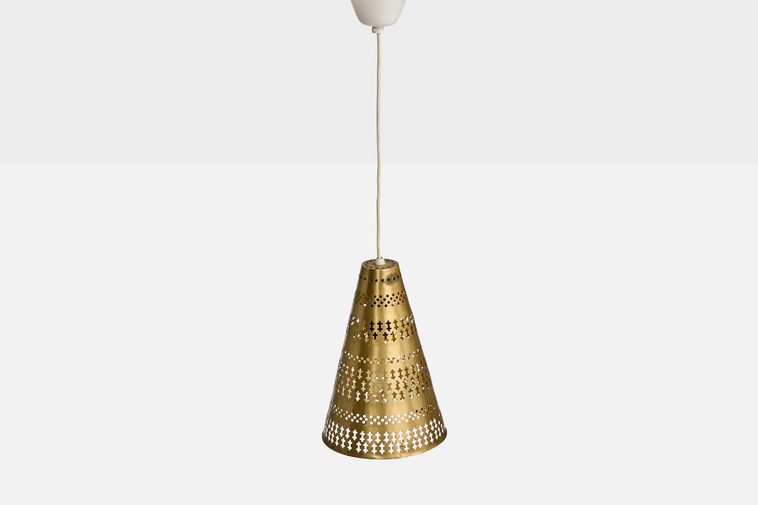 Metà XX secolo Hans Bergström, Lampade a sospensione, Ottone, Svezia, anni '50 in vendita