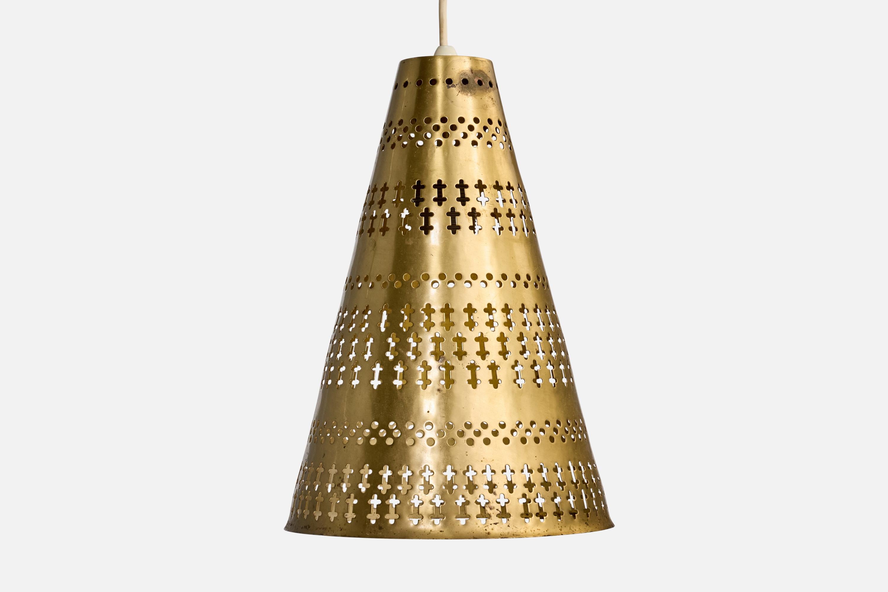 Hans Bergström, Lampade a sospensione, Ottone, Svezia, anni '50 in vendita 1