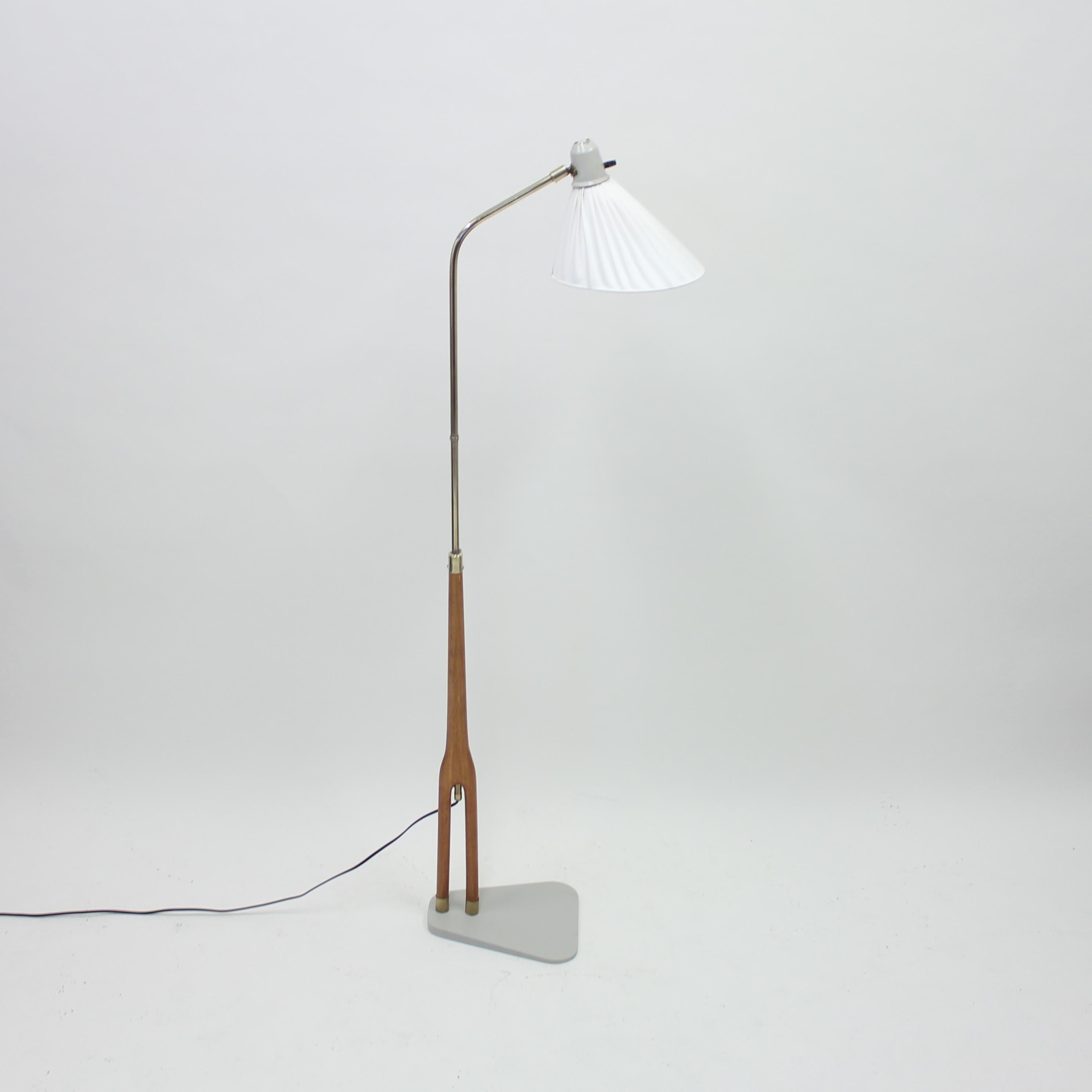 Fabric Hans Bergström, Rare Floor Lamp by ASEA, 1950s