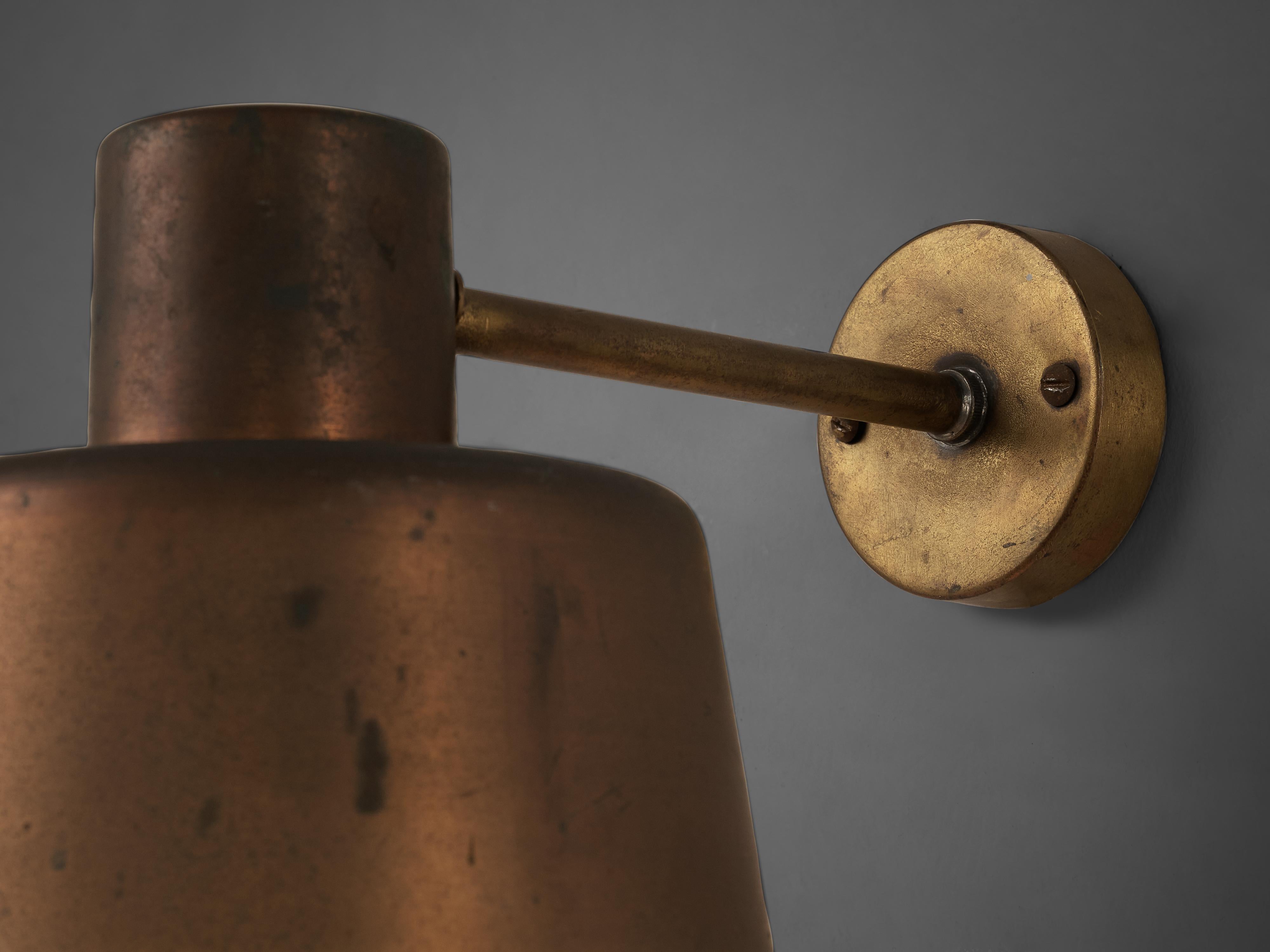 Hans Bergström Rare Wall Lamp Model 1006A in Copper In Good Condition In Waalwijk, NL