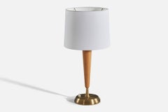 Hans Bergström, Table Lamp, Brass, Wood, ASEA, Sweden, 1950s