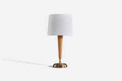 Hans Bergström, Lámpara de mesa, Latón, Madera, ASEA, Suecia, Años 50