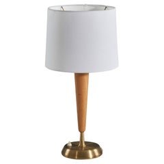 Hans Bergström, Lámpara de mesa, Latón, Madera, ASEA, Suecia, Años 50