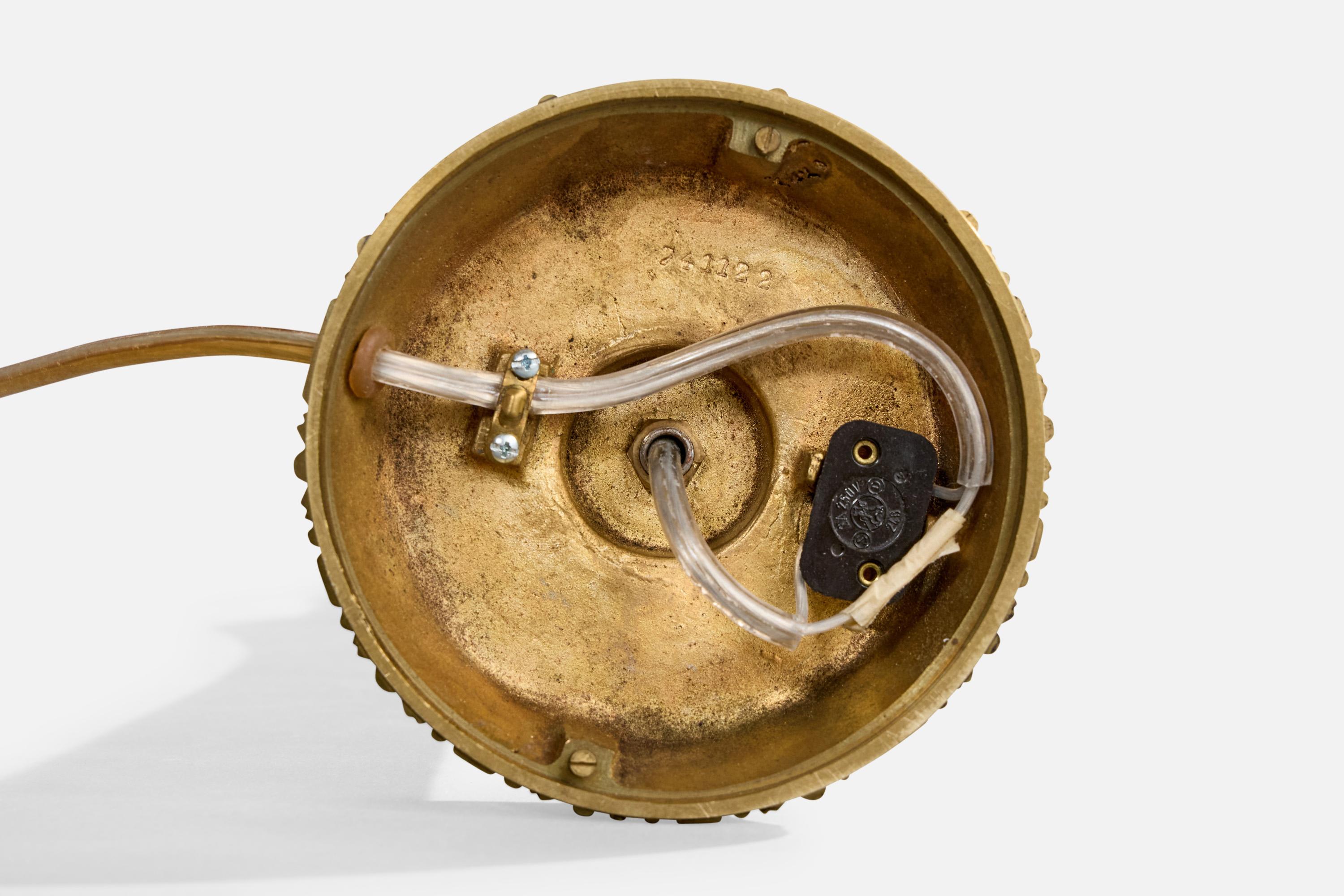 Ottone Hans Bergström, Lampada da tavolo, Oak, Brass, Svezia, anni '50 in vendita