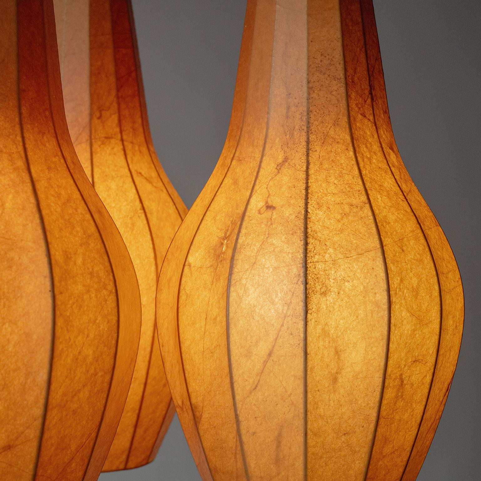 Swedish Hans Bergström Triple Cocoon Pendant, 1950s For Sale