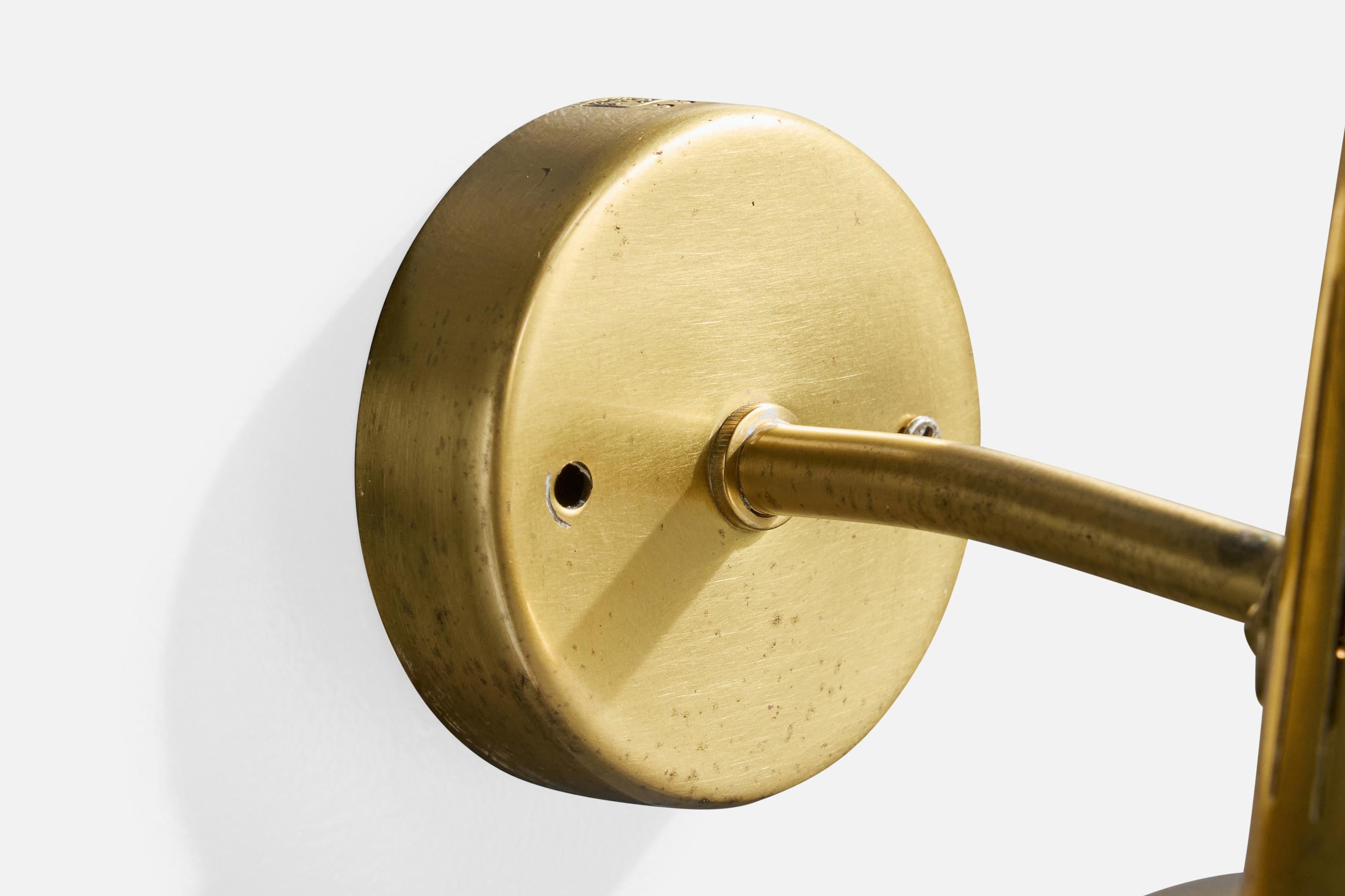 Hans Bergström, Aplique, Latón, Cristal, Suecia, Años 50 en Bastante bueno estado para la venta en High Point, NC