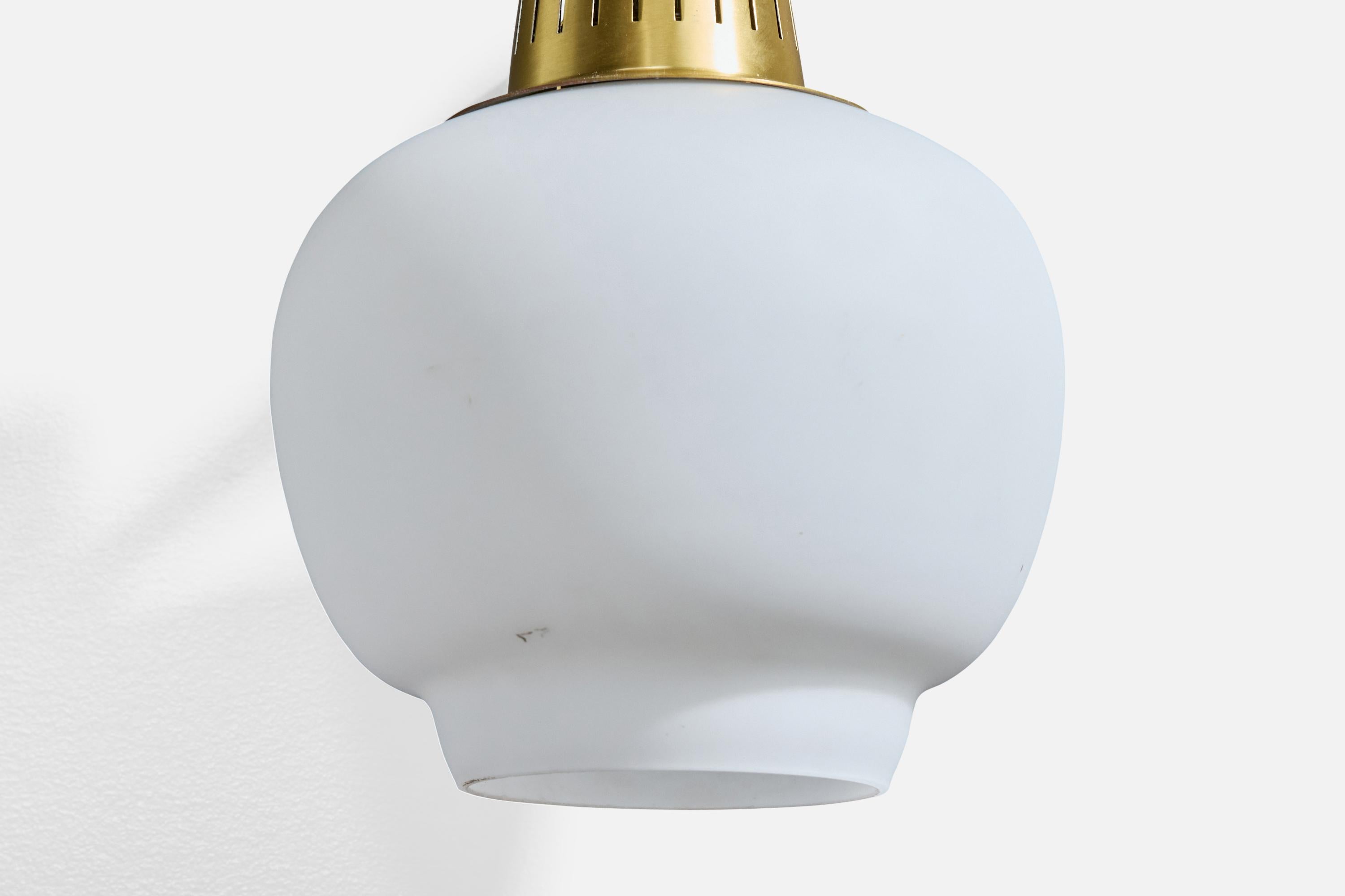 Hans Bergström, Aplique, Latón, Cristal, Suecia, Años 50 en venta 1