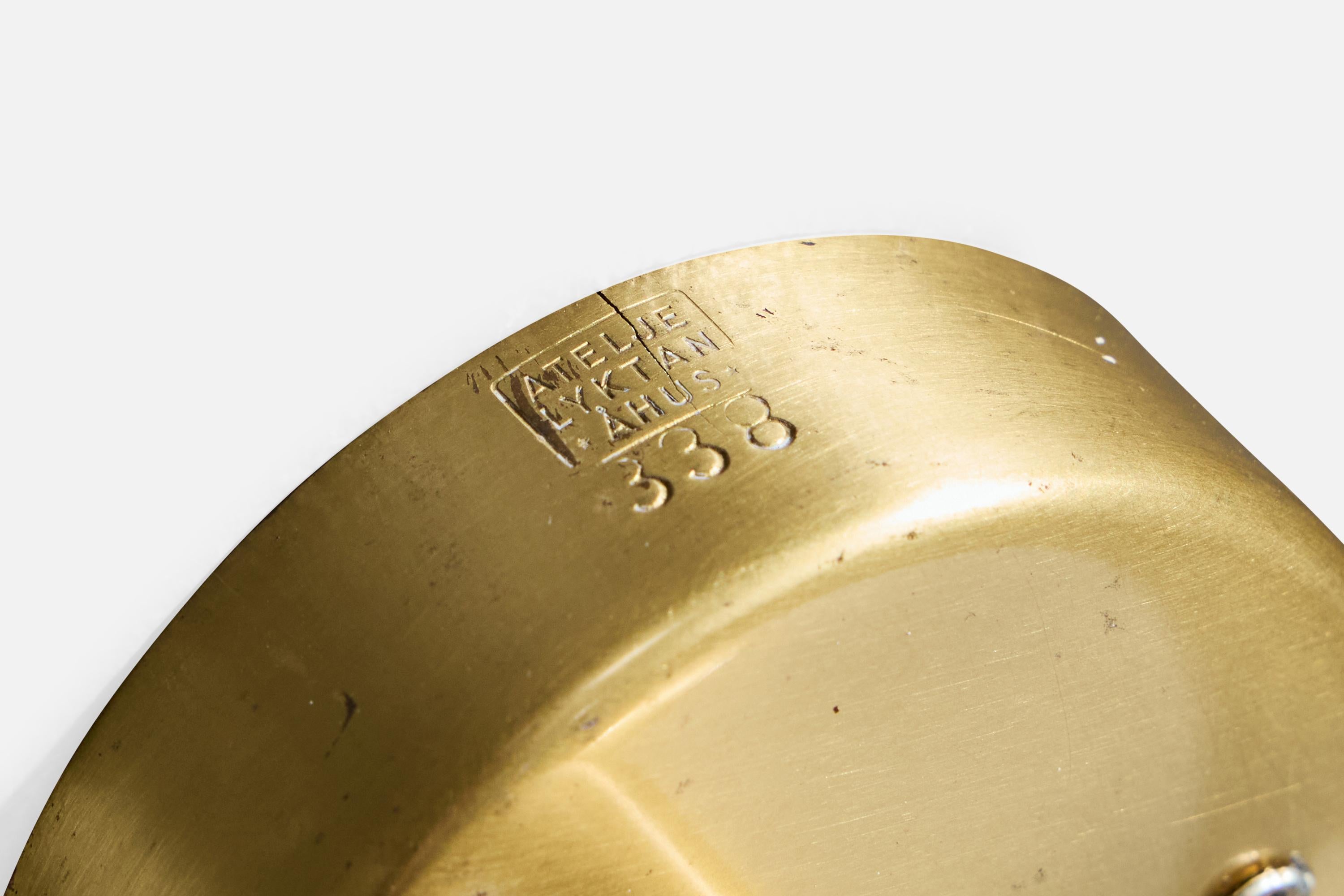 Hans Bergström, Aplique, Latón, Cristal, Suecia, Años 50 en venta 2