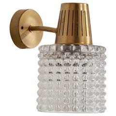 Hans Bergström, Aplique, Latón, Cristal, Suecia, Años 50