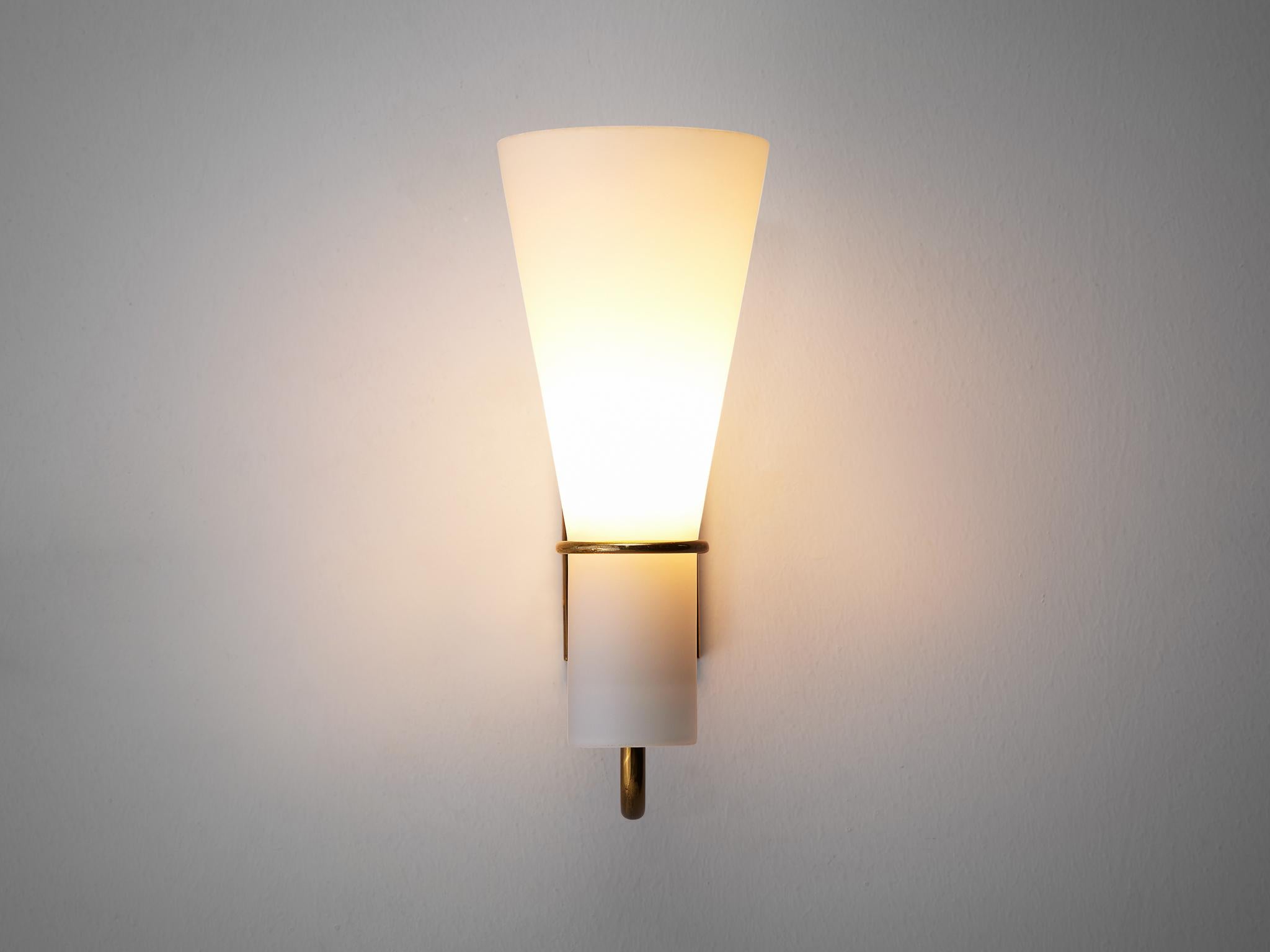 Mid-20th Century Hans Bergström ASEA Belysning Wall Lamp with Brass
