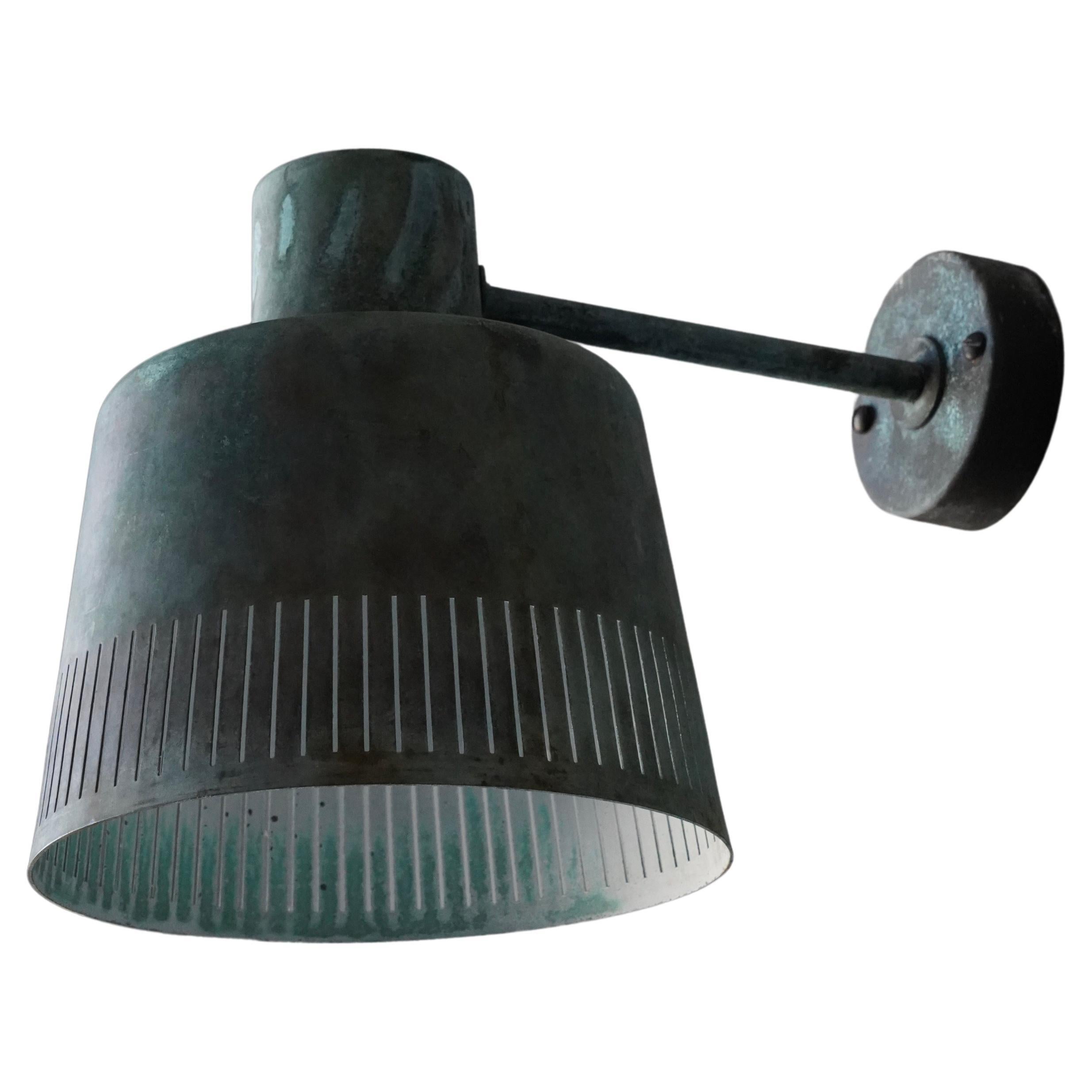 Hans Bergström, Wall Light / Sconce, Patinated Copper Atelje Lyktan Sweden 1940s