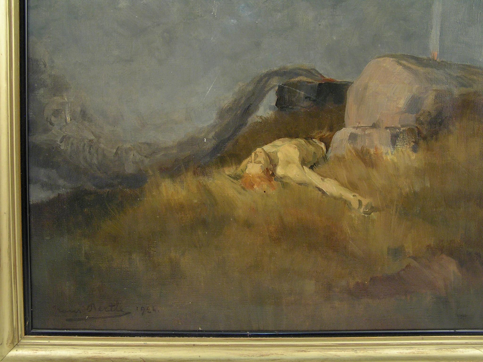 Hans Bertle (1880 1945) Geburt des Todes, 1924 (Cain and Abel) - Symbolist Oil For Sale 5