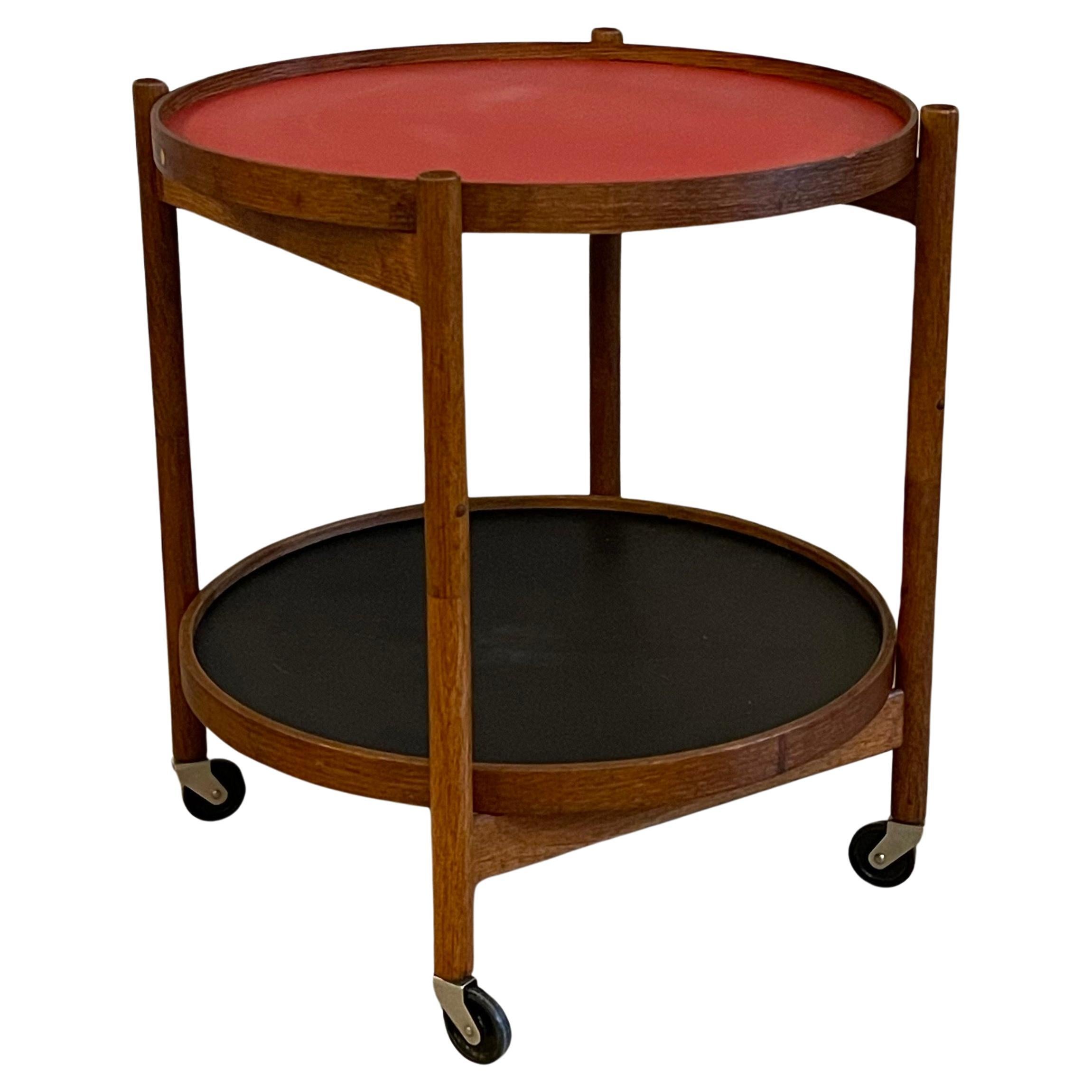 Hans Bølling For Torben Ørskov Reversible Folding Oak Bar Cart Trolley For Sale