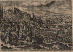 The Story of Jephthah - 1585 Set of 4 Plates - Old Master Engraving Landscape