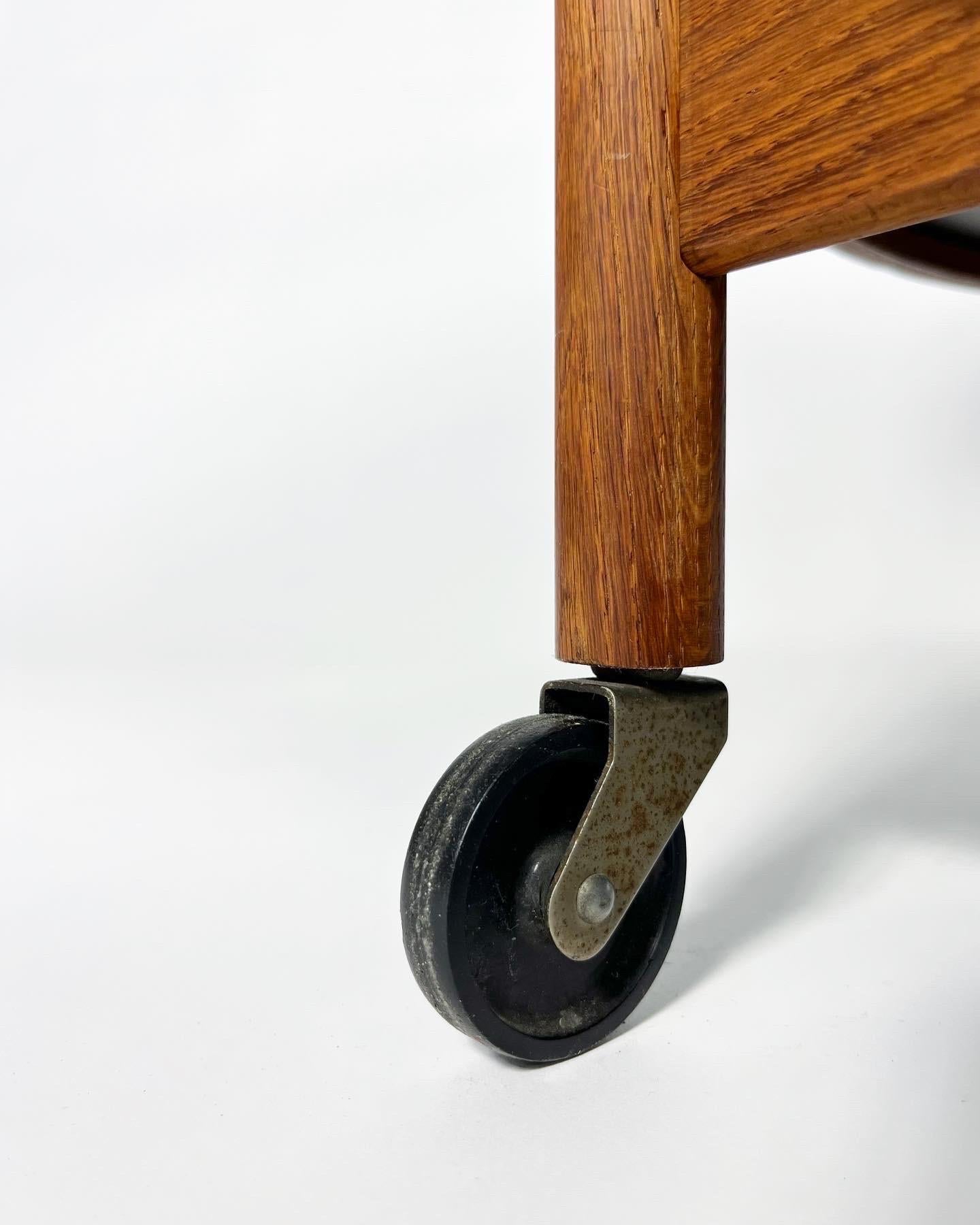 Hans Bolling Bar Cart Torben Orskov Denmark Oak Tray Table 1960s 7