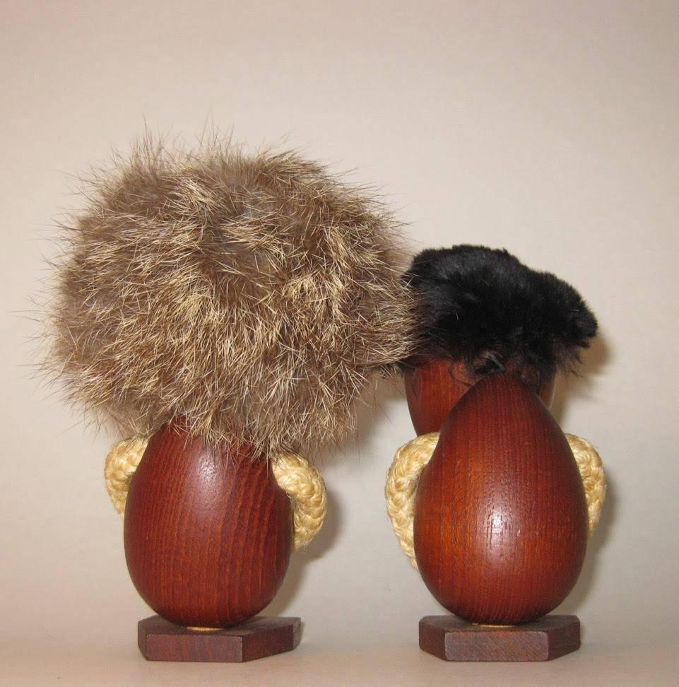 Hans Bolling Danish Modern Teak Optimist and Pessimist Figures In Excellent Condition In Sacramento, CA
