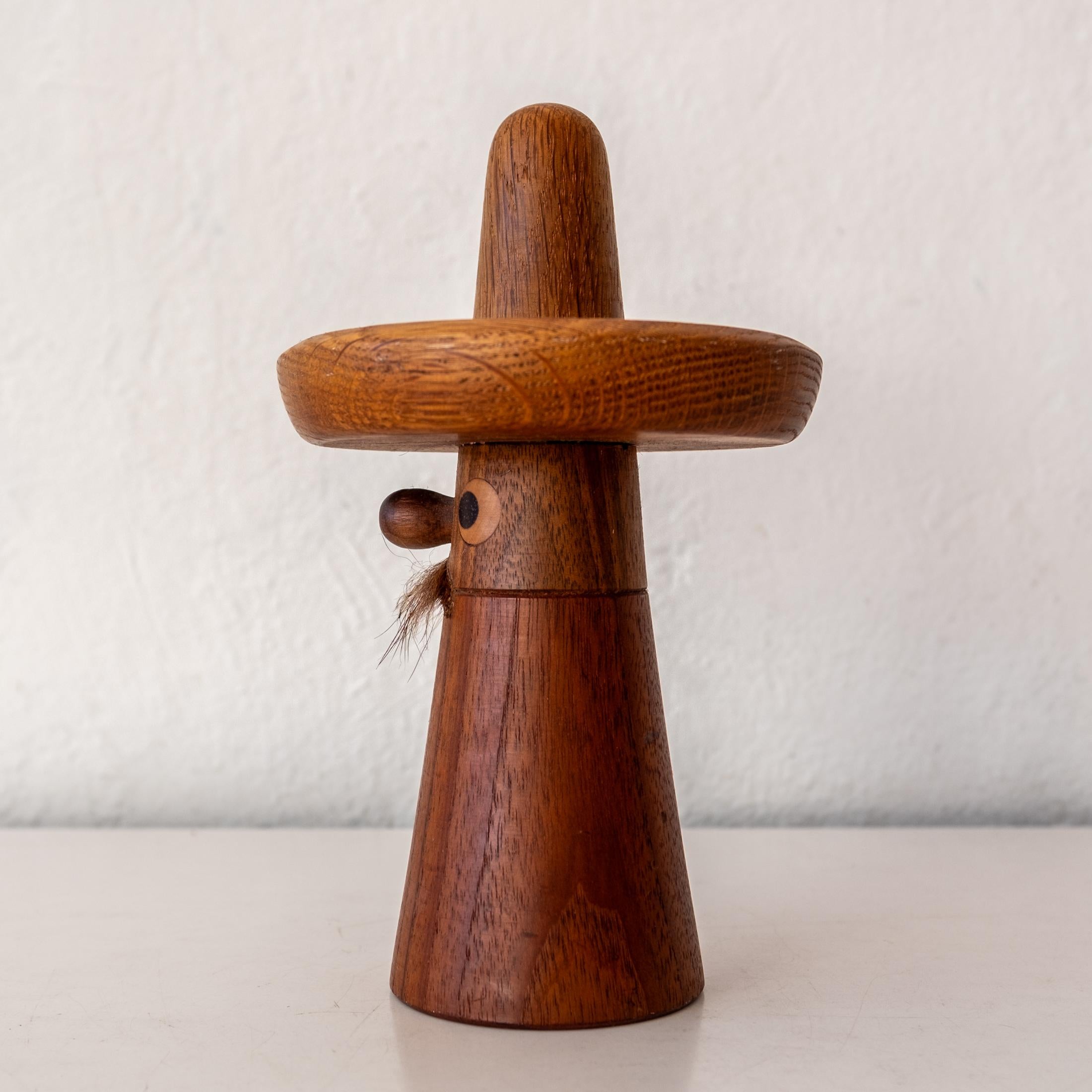 Hans Bolling Orskov & CO Teak and Beech Danish Modern Mexican Figure In Good Condition For Sale In San Diego, CA