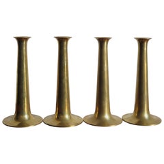 Hans Bolling Scandinavian Brass Candlesticks for Torben Ørskov, 1950s