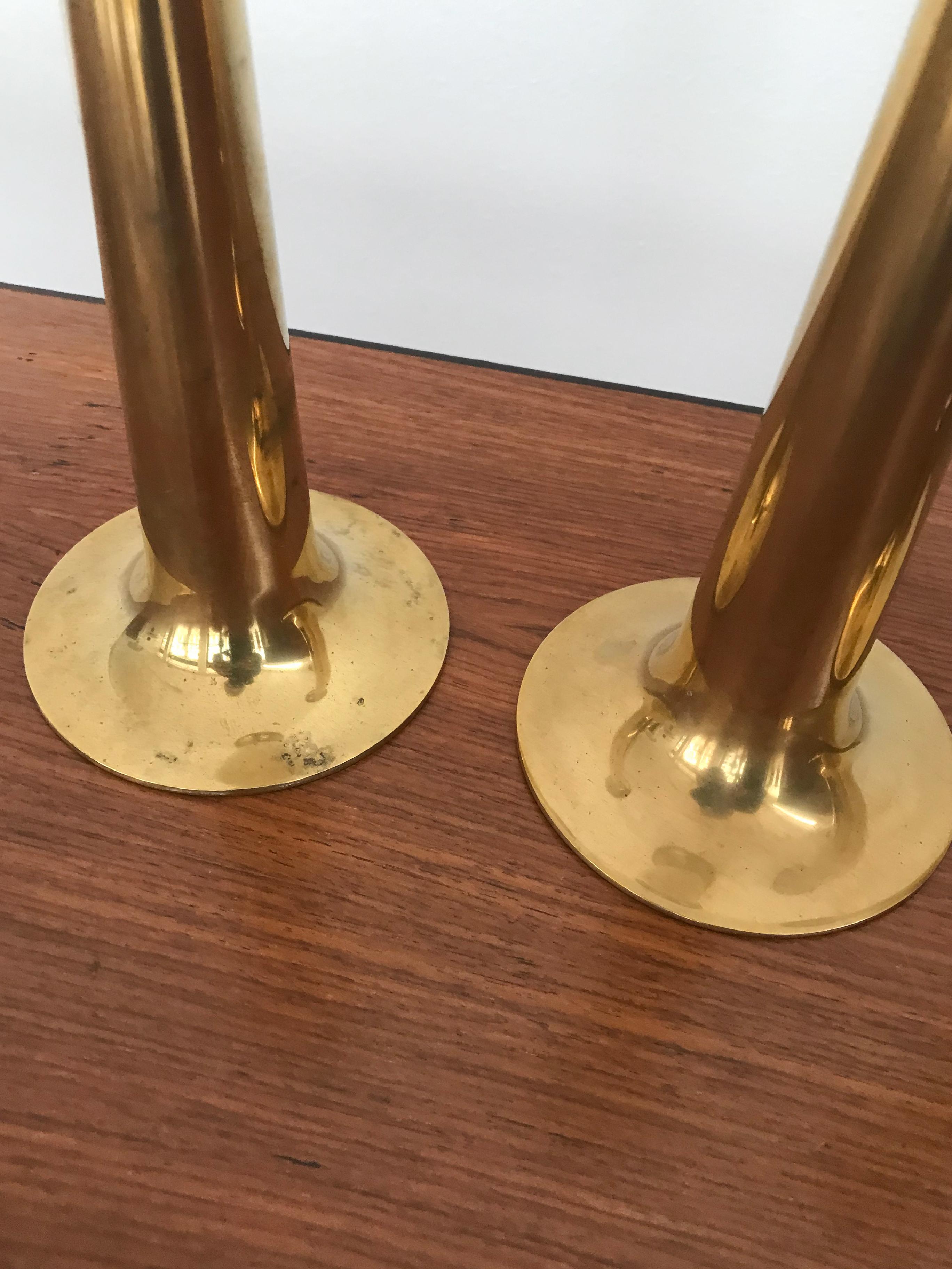 Hans Bolling Scandinavian Midcentury Brass Candlesticks for Torben Ørskov, 1950s In Good Condition For Sale In Reggio Emilia, IT