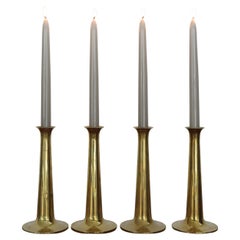 Hans Bolling Scandinavian Midcentury Brass Candlesticks for Torben Ørskov, 1950s