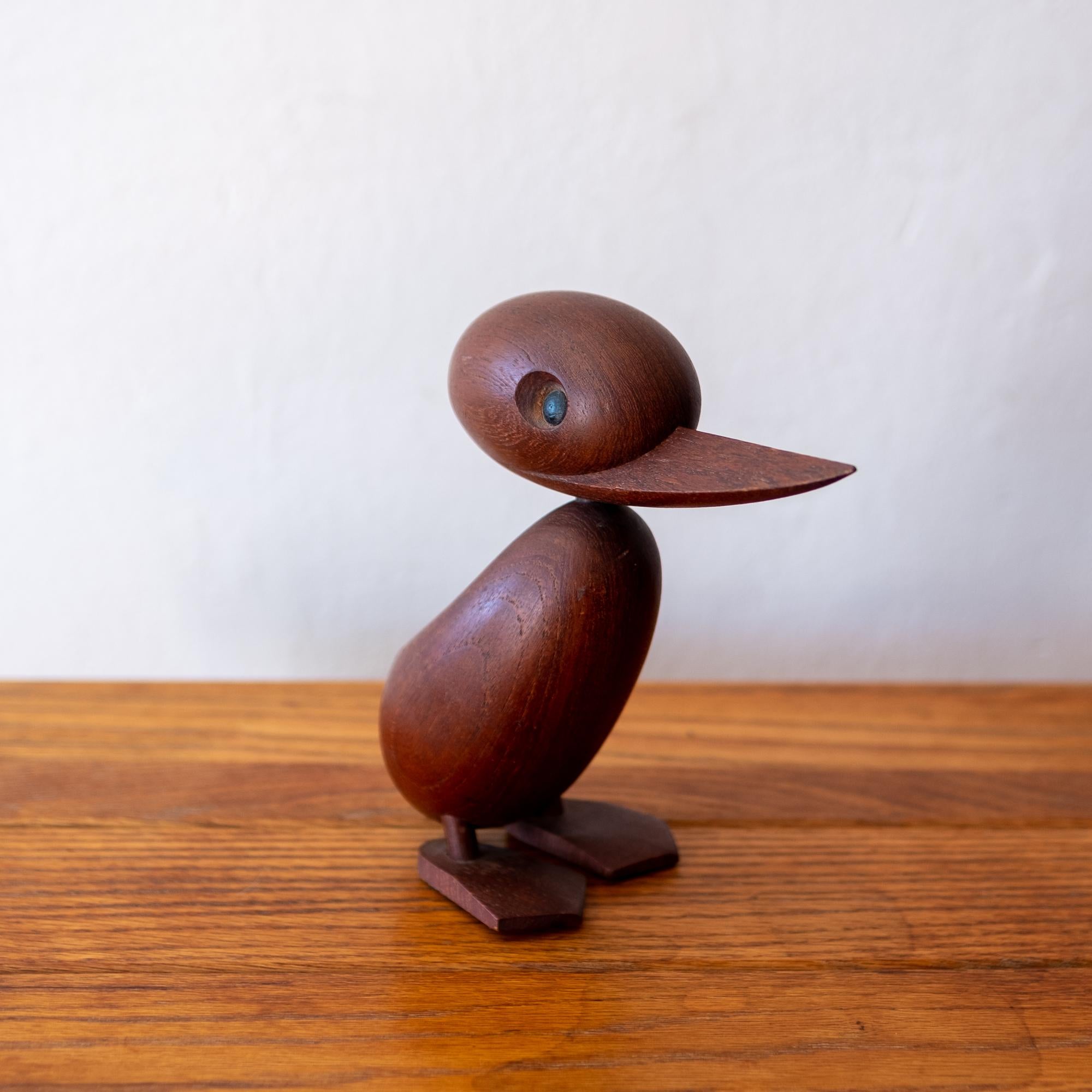 Hans Bolling Teak Duck Sculpture by Torben Orskov For Sale 1