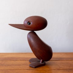 Hans Bolling Teak Duck Sculpture by Torben Orskov