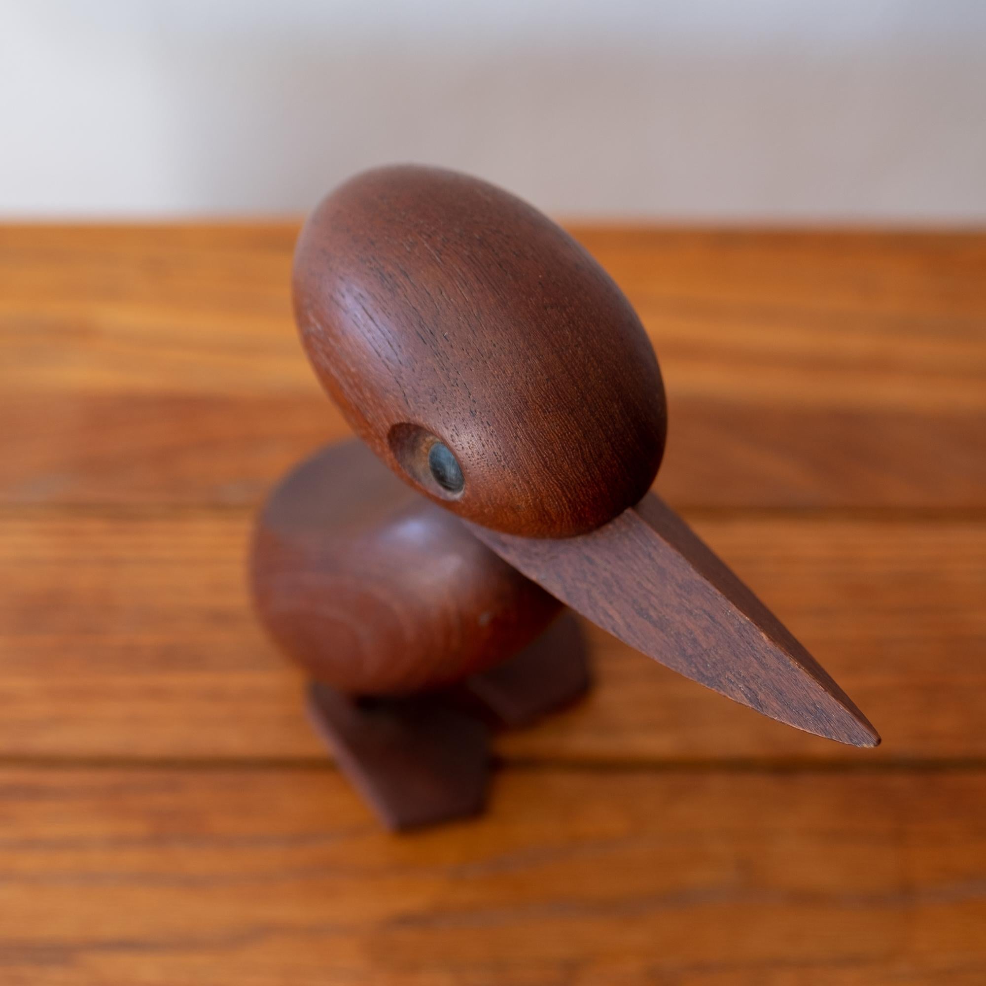 Danish Hans Bolling Teak Duck Sculpture by Torben Orskov For Sale