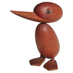 Used Hans Bolling Torben Orskov large whimsical wood duck sculpture Denmark
