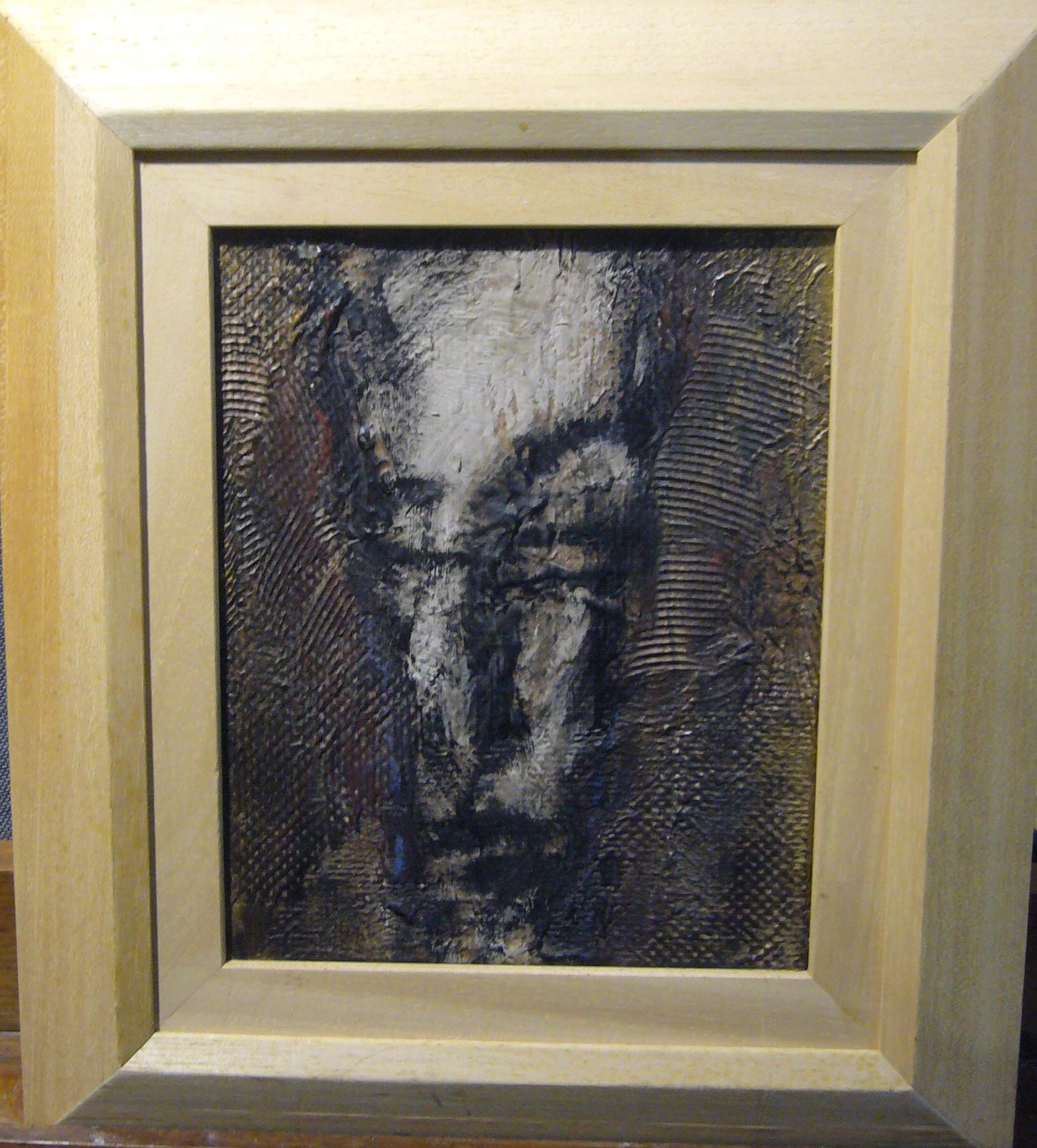 Ritratto, 1990 - pittura a olio, 25x20 cm, incorniciato - Painting di Hans Bouman