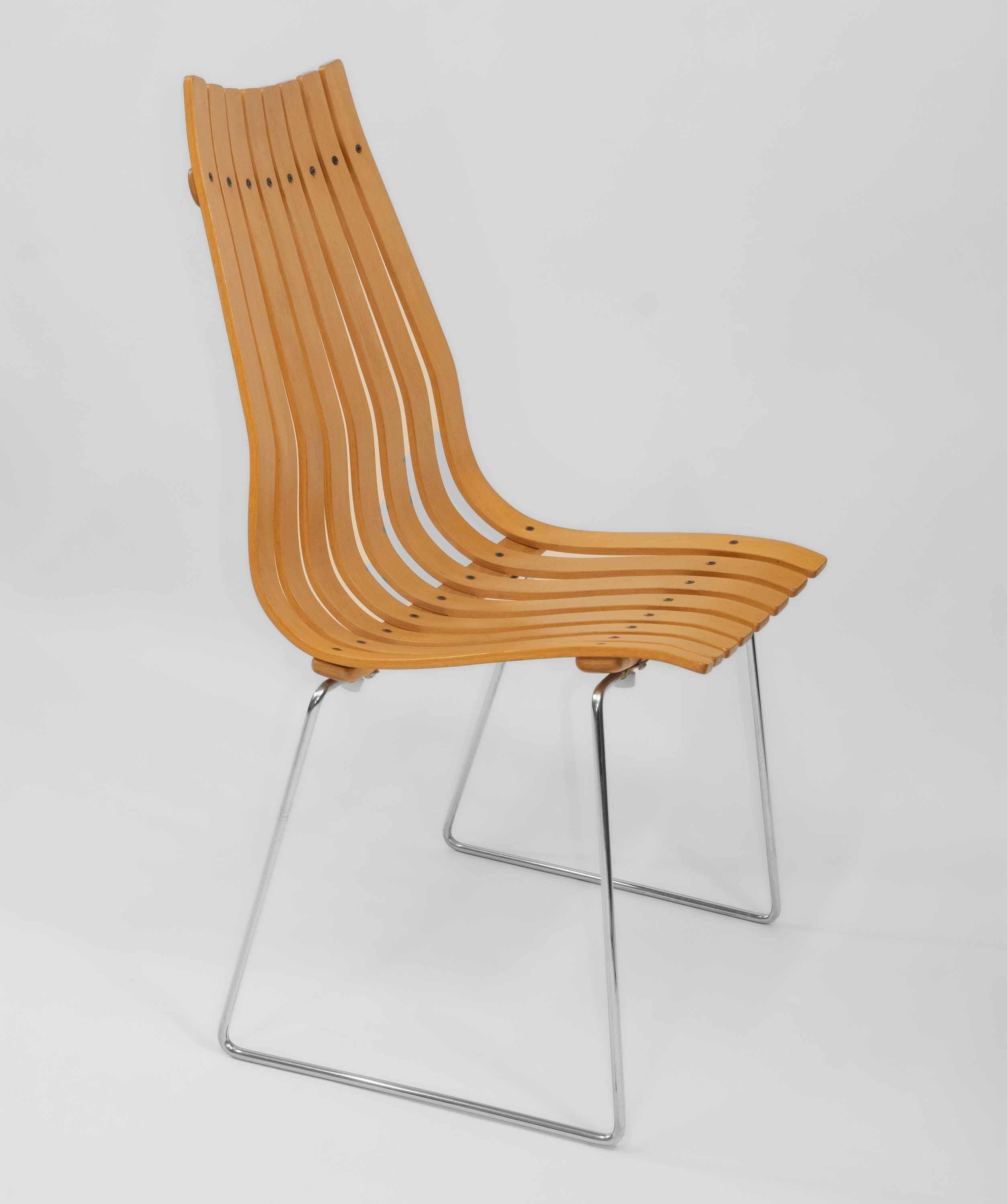 Hans Brattrud Para Hove Mobler Juego De Seis Sillas Apilables Scandia De Mitad De Siglo Laminado en venta
