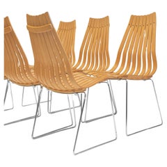 Hans Brattrud For Hove Mobler Set Of Six Scandia Stacking Mid Century Chairs