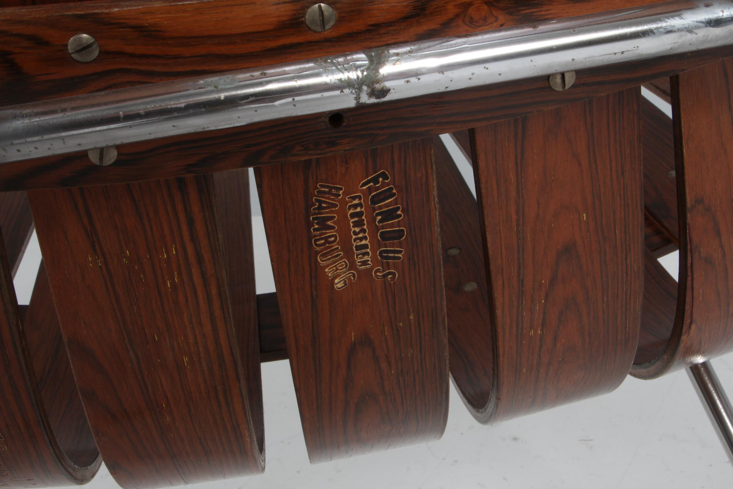 Hans Brattrud rare lounge chair of steel and Rosewood, Norway 1960s 1