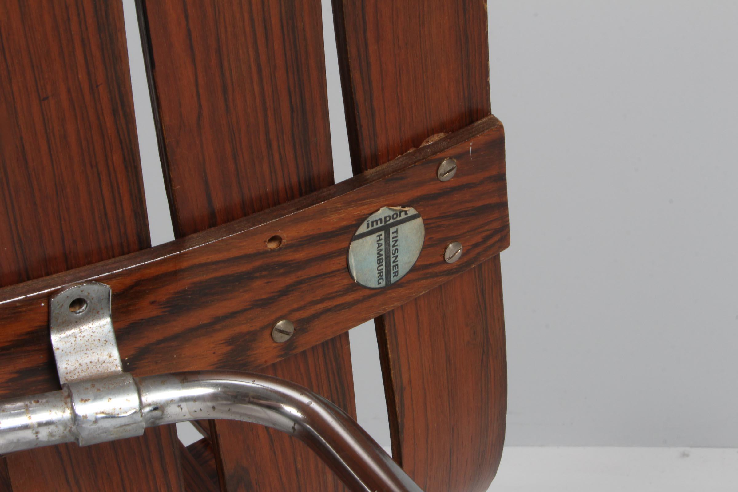 Hans Brattrud rare lounge chair of steel and Rosewood, Norway 1960s 2
