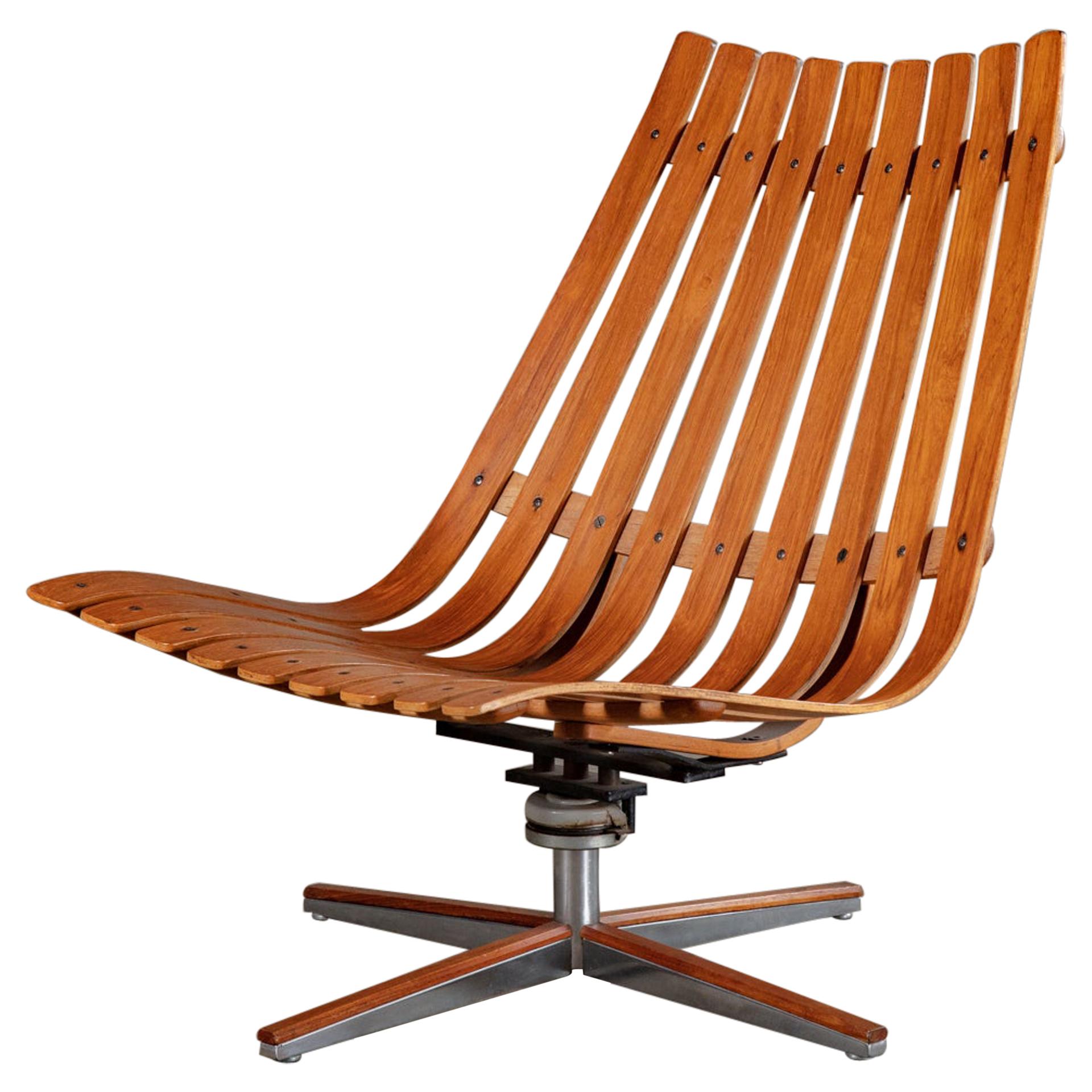 Hans Brattrud Rosewood Pivot Lounge Chair For Sale