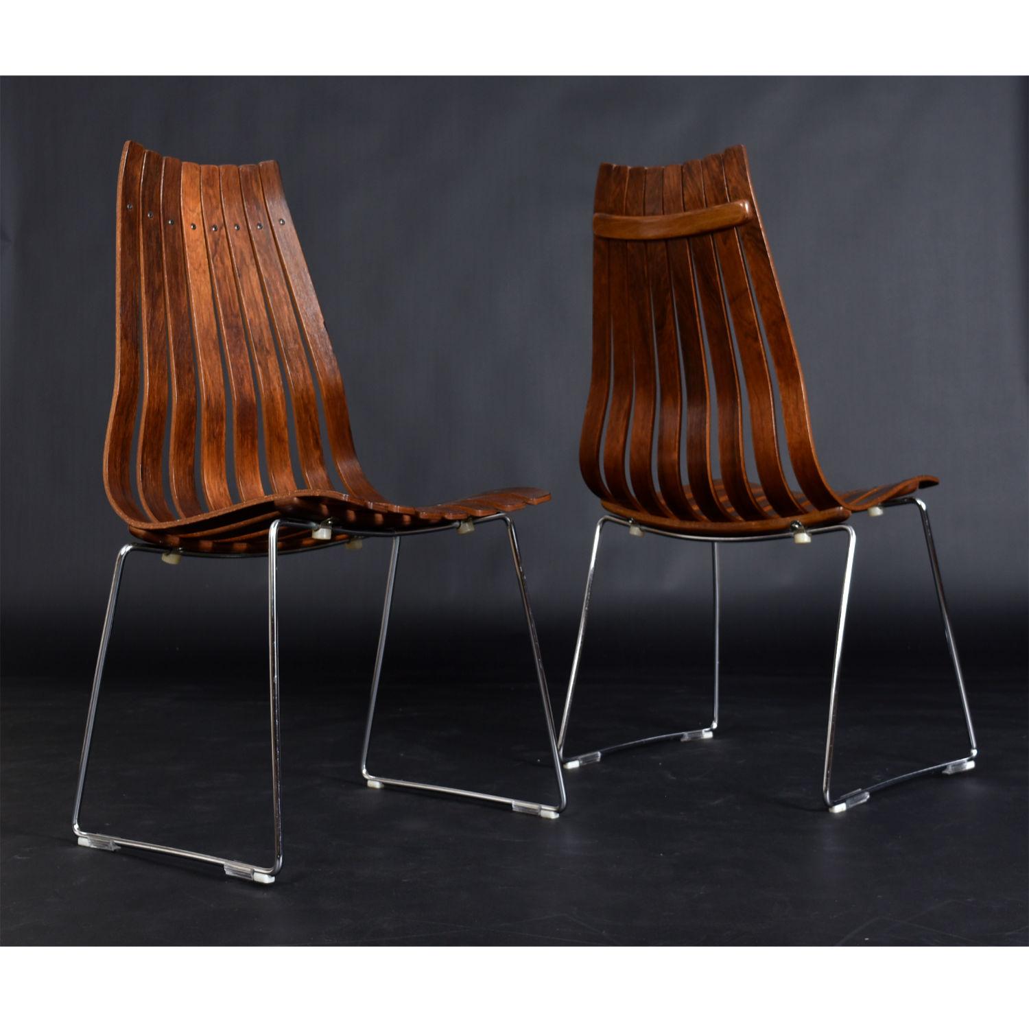 Norwegian Hans Brattrud Rosewood Scandia Dining Chairs by Hove Mobler of Norway