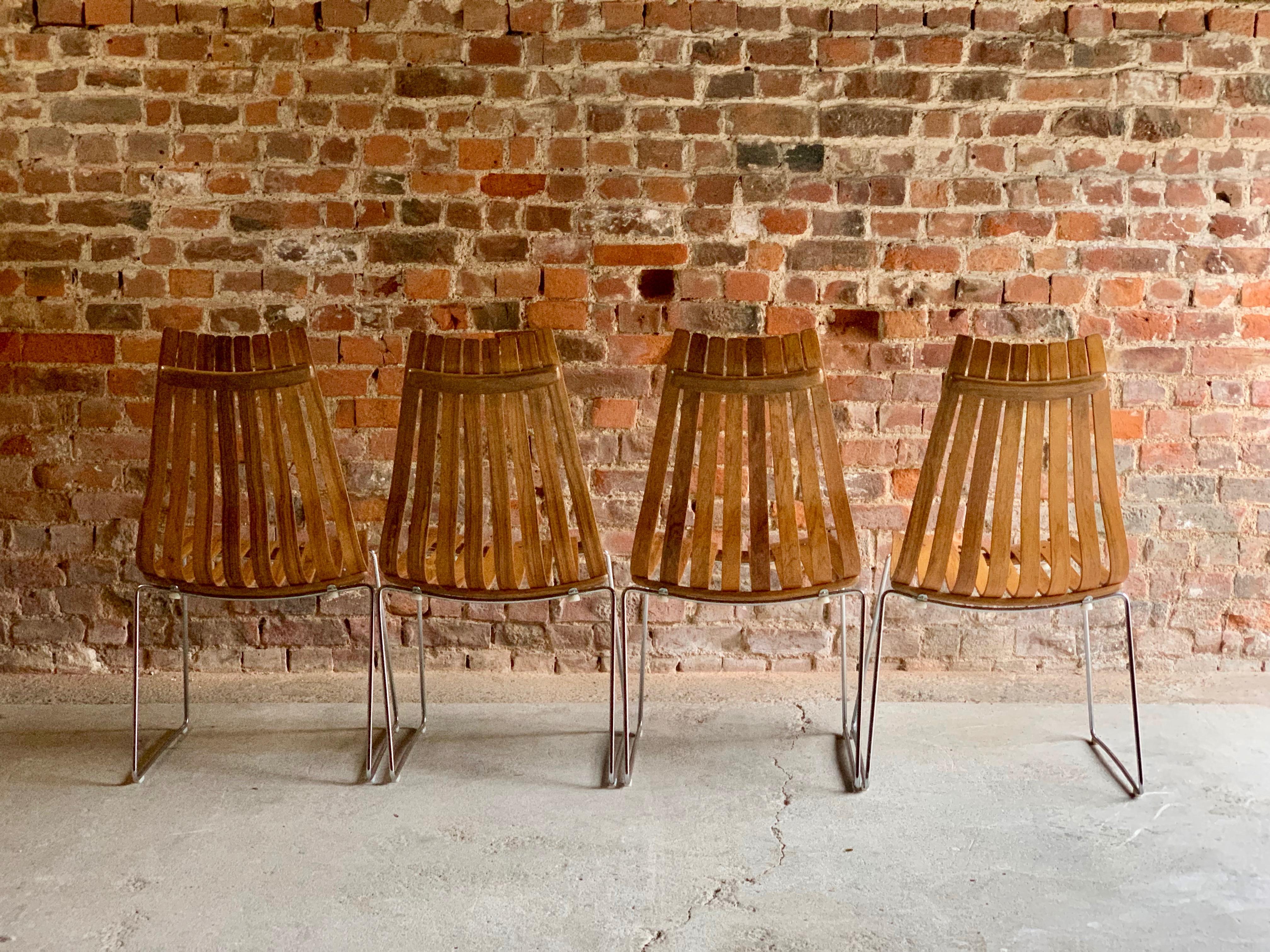 Mid-20th Century Hans Brattrud Rosewood Scandia Dining Chairs by Hove Mobler, Set of Four