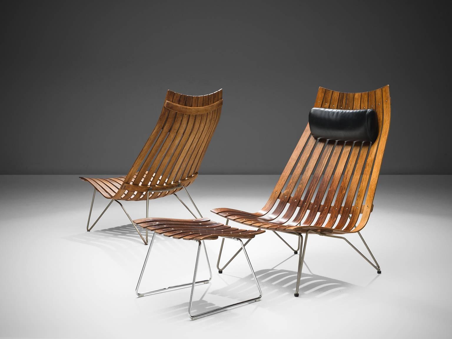 Hans Brattrud 'Scandia' Chairs in Rosewood 1