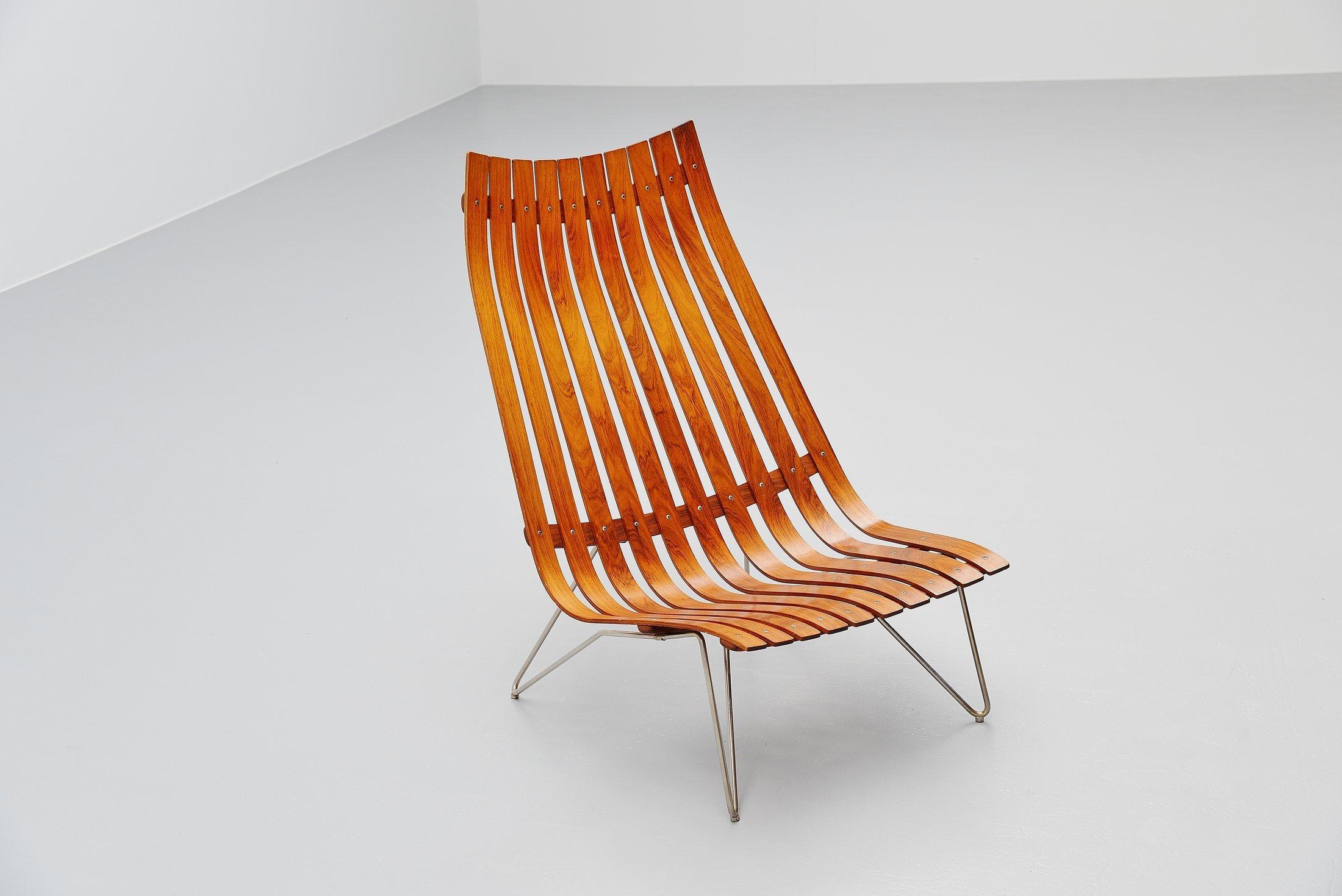 Scandinavian Modern Hans Brattrud Scandia Lounge Chair Hove Mobler Norway, 1957