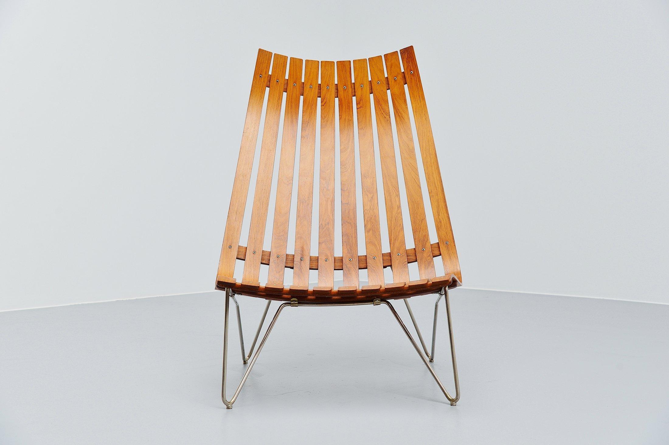 Mid-20th Century Hans Brattrud Scandia Lounge Chair Hove Mobler Norway, 1957