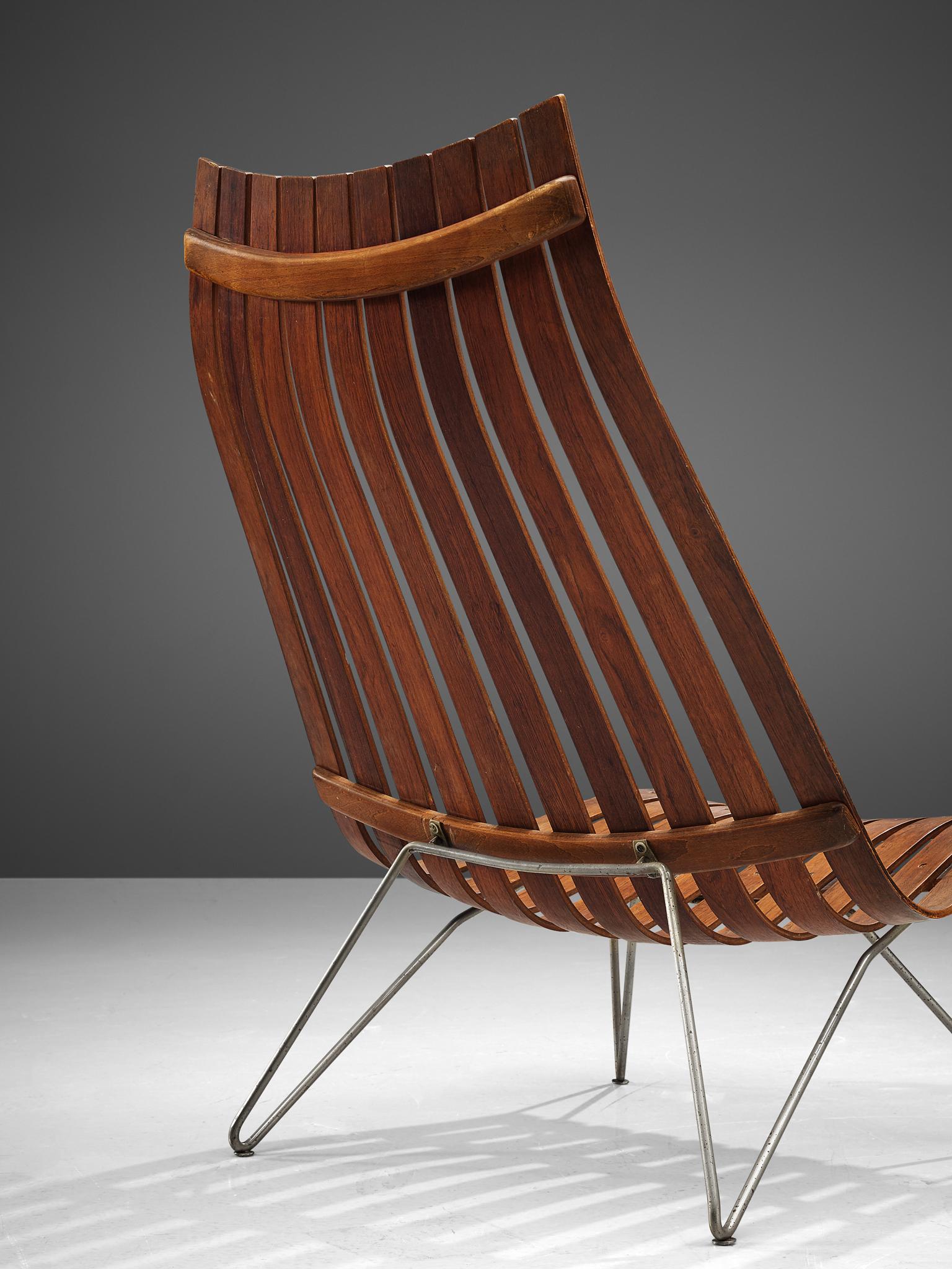 Hans Brattrud 'Scandia' Lounge Chair in Rosewood In Good Condition In Waalwijk, NL