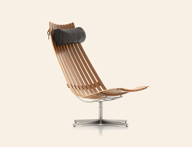 Scandinavian Modern Hans Brattrud 'Scandia' Lounge Chair in Walnut 1959 for Fjordfiesta For Sale