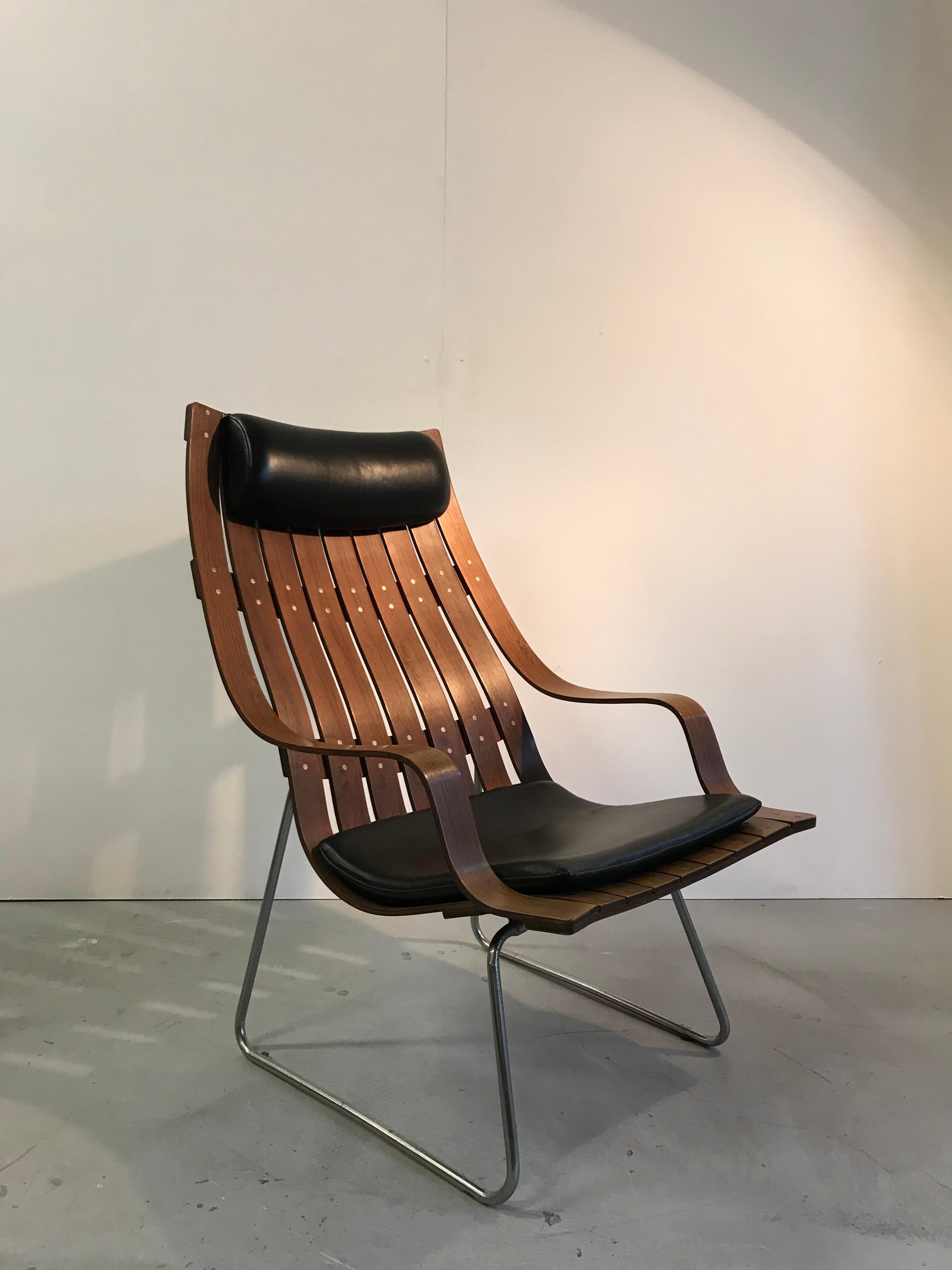 Hans Brattrud Scandia Lounge Chair Norwegisches Design im Zustand „Gut“ im Angebot in Oosterbeek, NL
