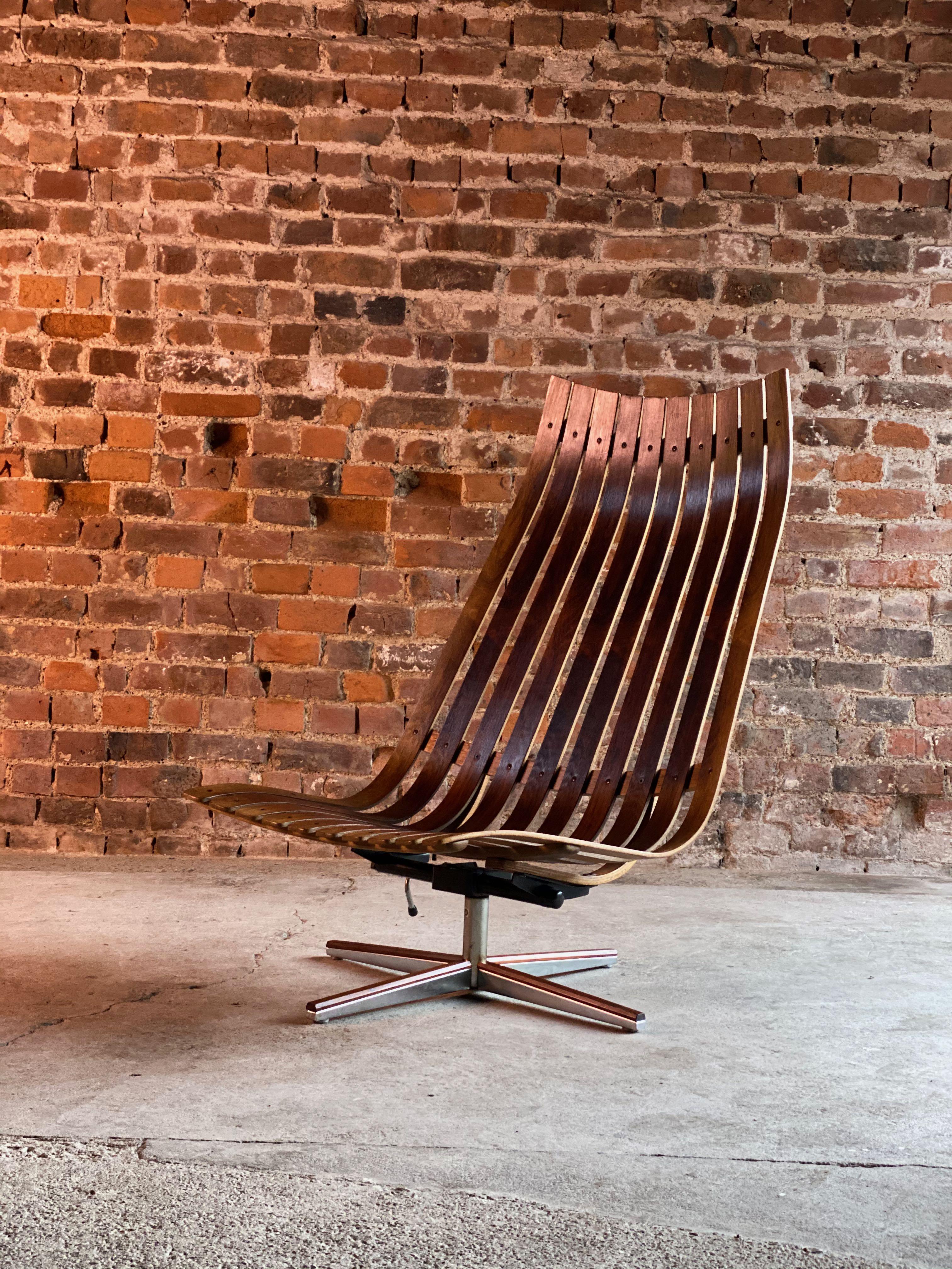 Hans Brattrud Scandia Rosewood Lounge Chair by Georg Eknes, Norway, circa 1970 3