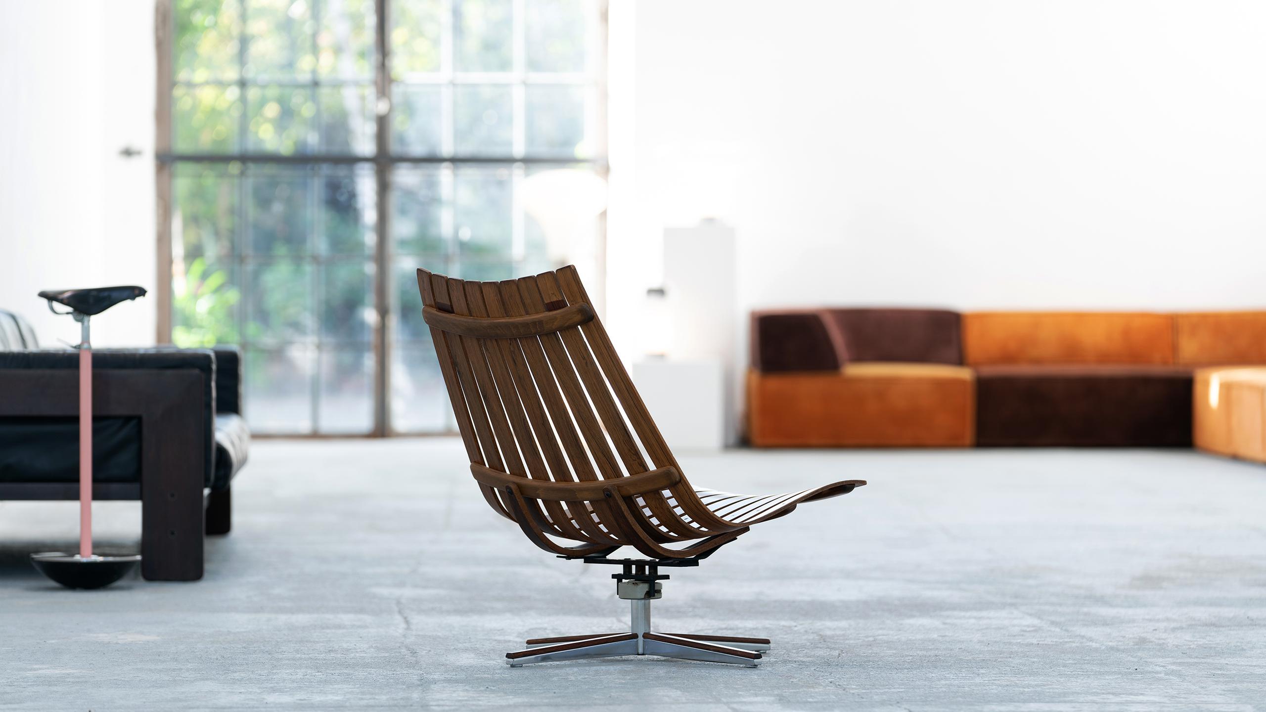 Hans Brattrud, Scandia Swivel Lounge Chair, 1957 for Hove Møbler, Norway For Sale 2